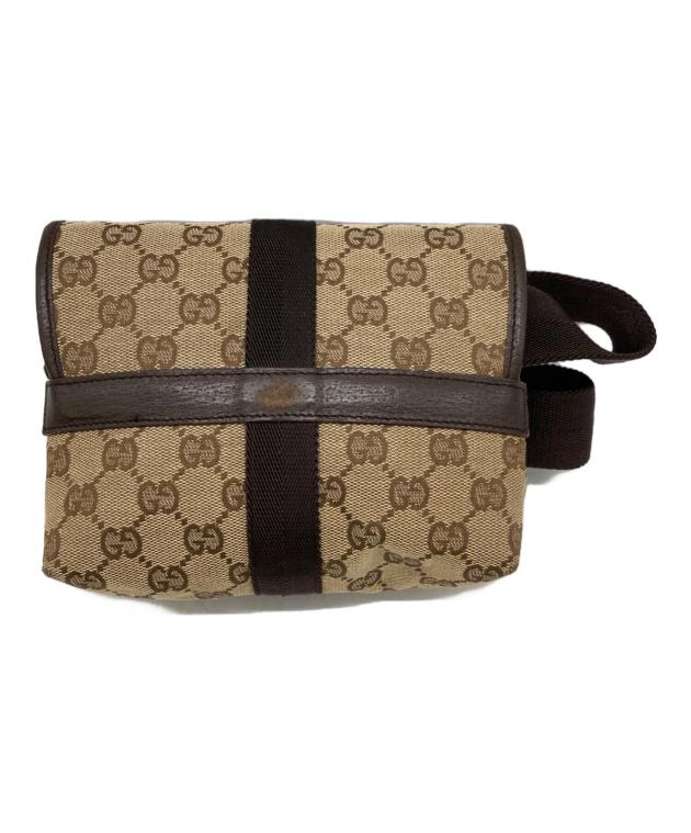 GUCCI ウエストポーチ GG キャンバス w5 中古・古着通販】GUCCI (グッチ) GGキャンバスウエストポーチ ベージュ