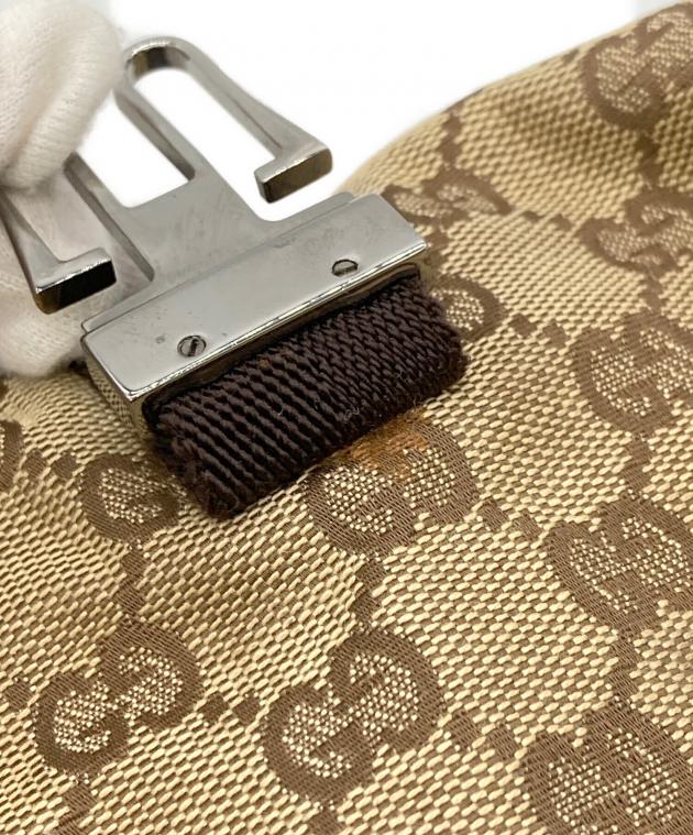 中古・古着通販】GUCCI (グッチ) GGキャンバスウエストポーチ ベージュ