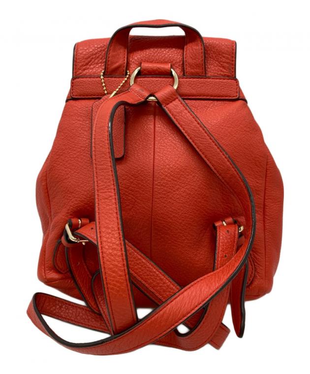 未使用級coach ターンロック　バックパック　リュック　パープル　オールレザー 中古・古着通販】COACH (コーチ) ターンロックリュック レッド