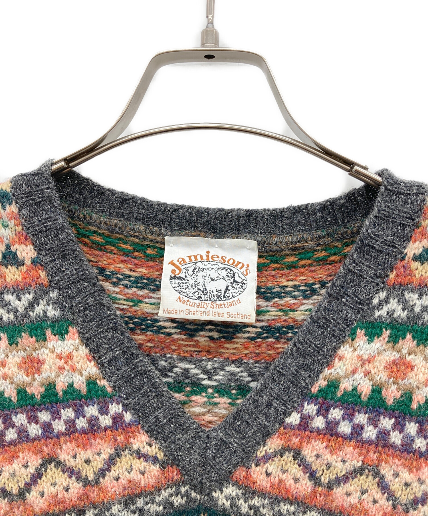 中古・古着通販】jamieson's (ジャミーソンズ) ニットベスト ブラウン