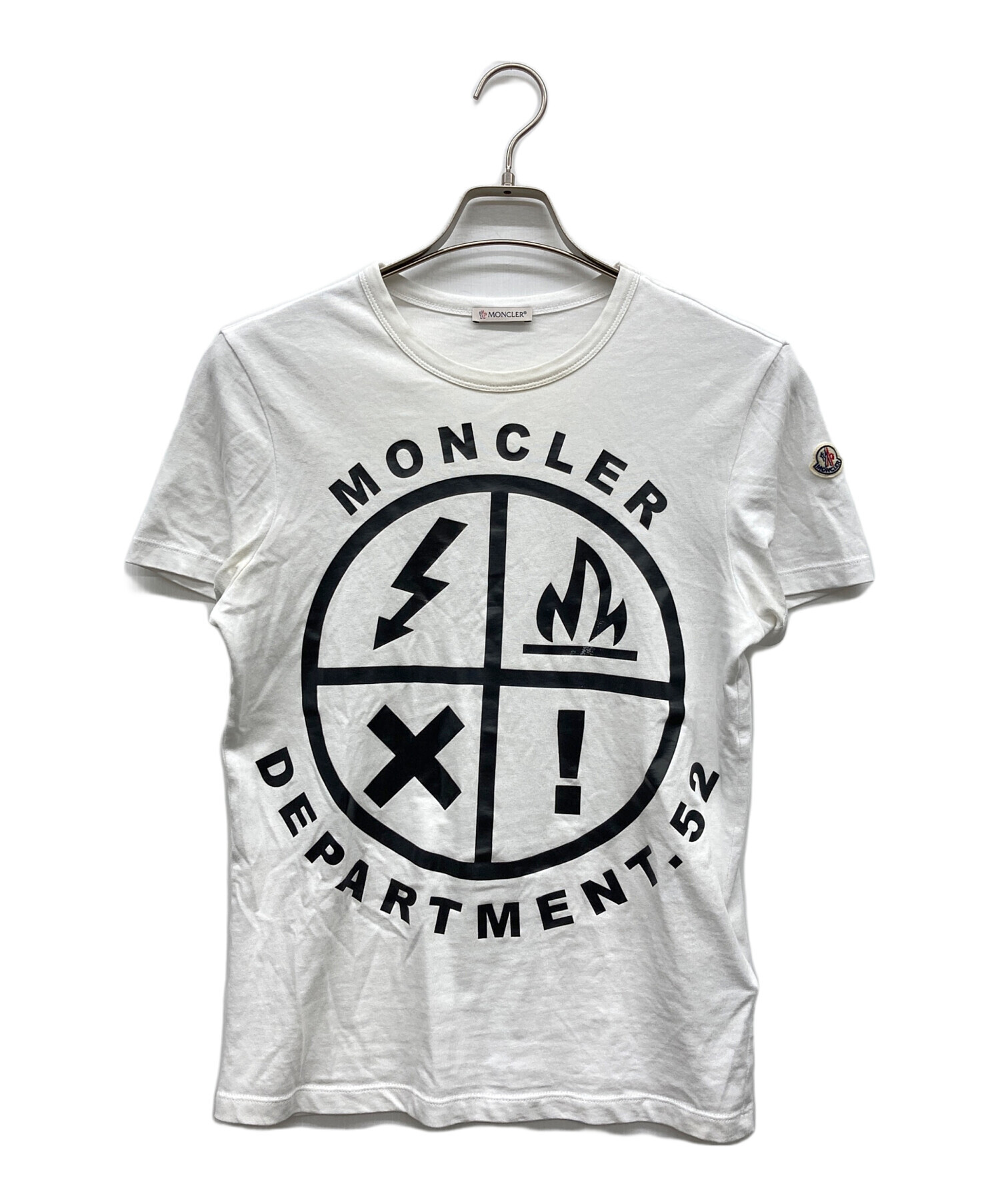 中古・古着通販】MONCLER (モンクレール) ロゴTシャツ ホワイト サイズ 