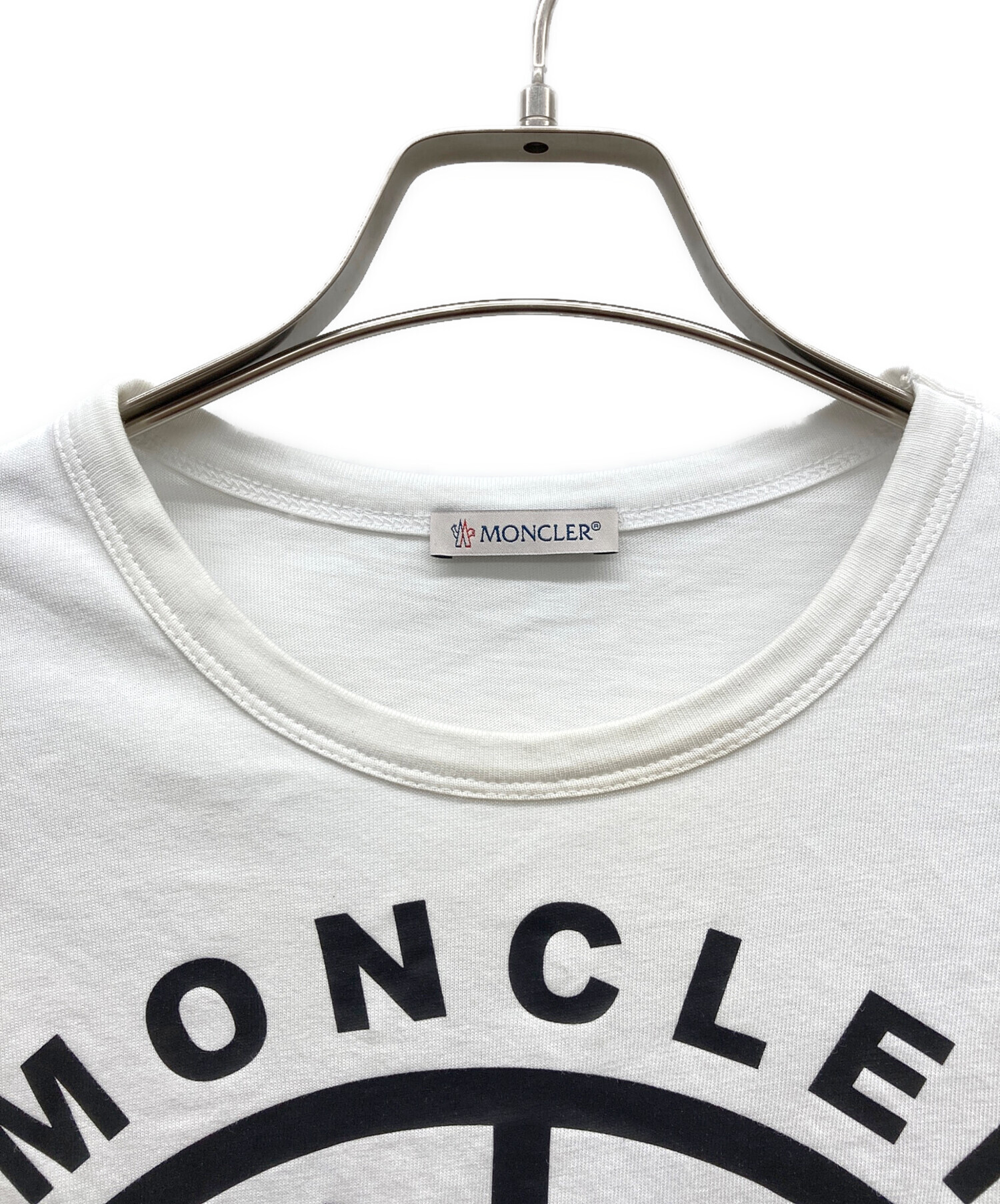中古・古着通販】MONCLER (モンクレール) ロゴTシャツ ホワイト サイズ 