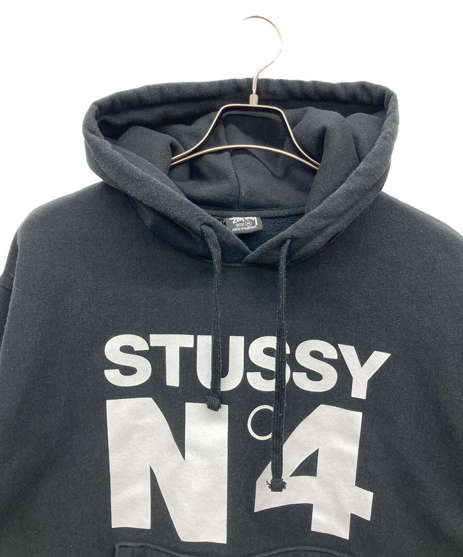 STUSSY No4プリントパーカー made in U.S サイズ　M 中古・古着通販】stussy (ステューシー) N°4プリントパーカー