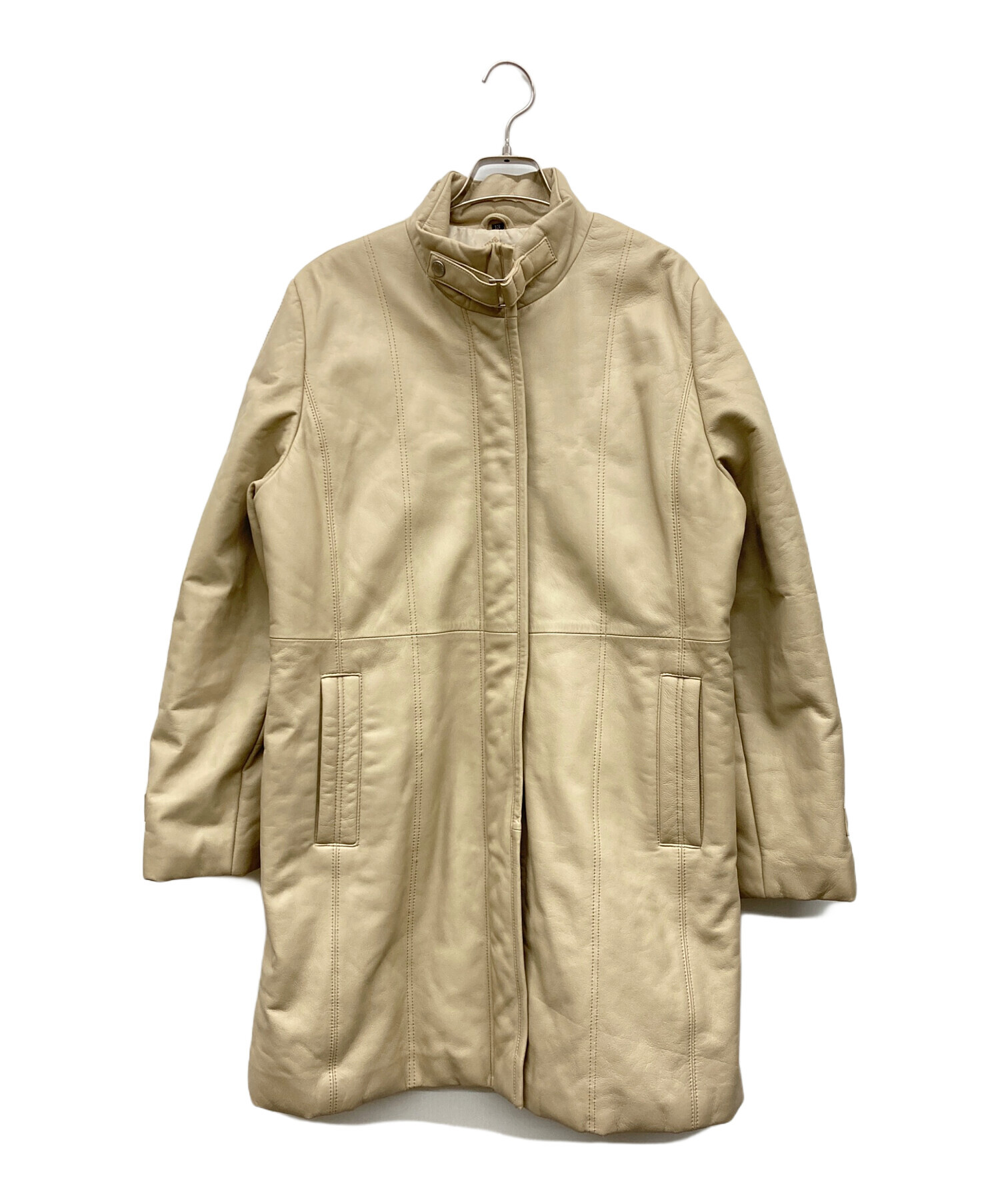 中古・古着通販】BALMAIN (バルマン) ラムレザースタンドカラーコート