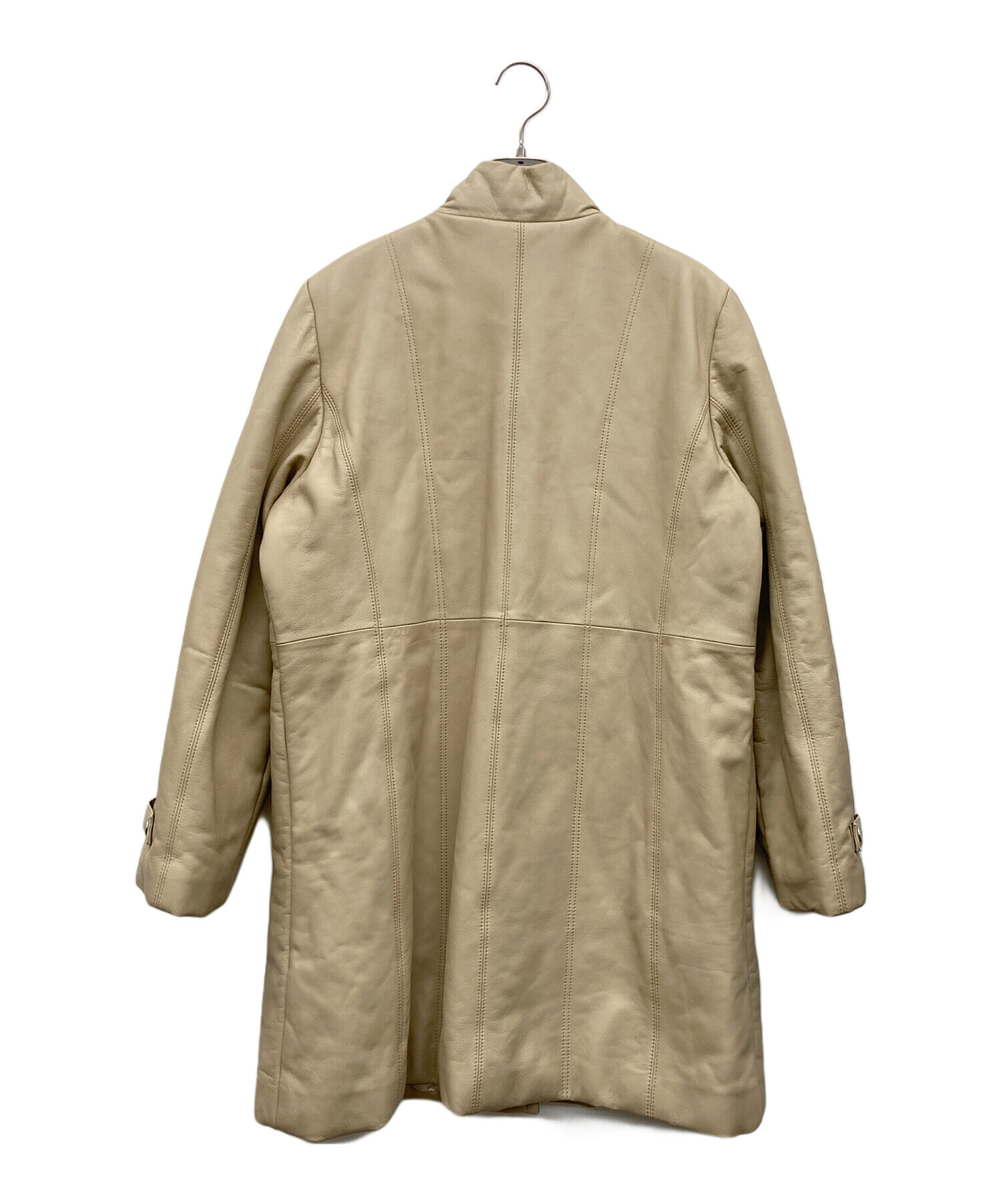 中古・古着通販】BALMAIN (バルマン) ラムレザースタンドカラーコート