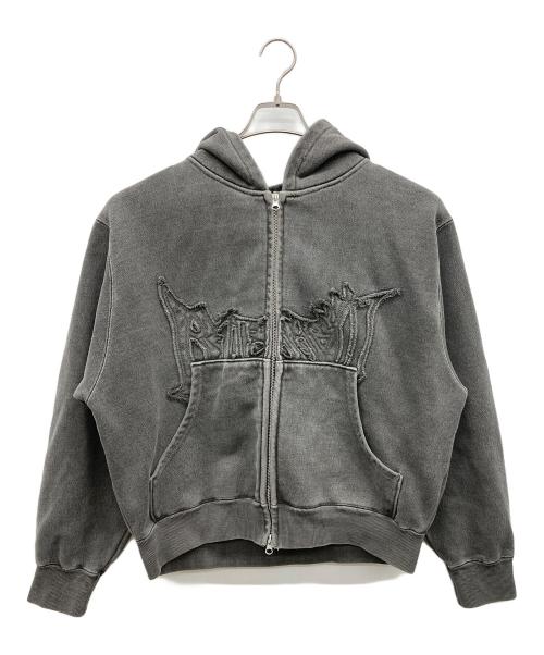 もね BLESSÜ ブレスユーダブルジップパーカー ダークグレーL 中古・古着通販】BLESS U (ブレスユー) ダブルジップパーカー グレー