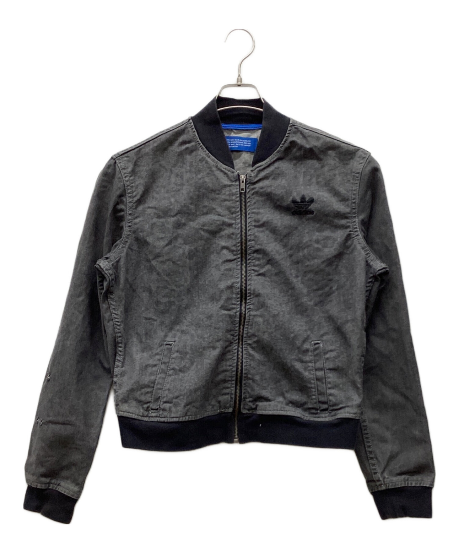 中古・古着通販】adidas (アディダス) デニムブルゾン ブラック サイズ