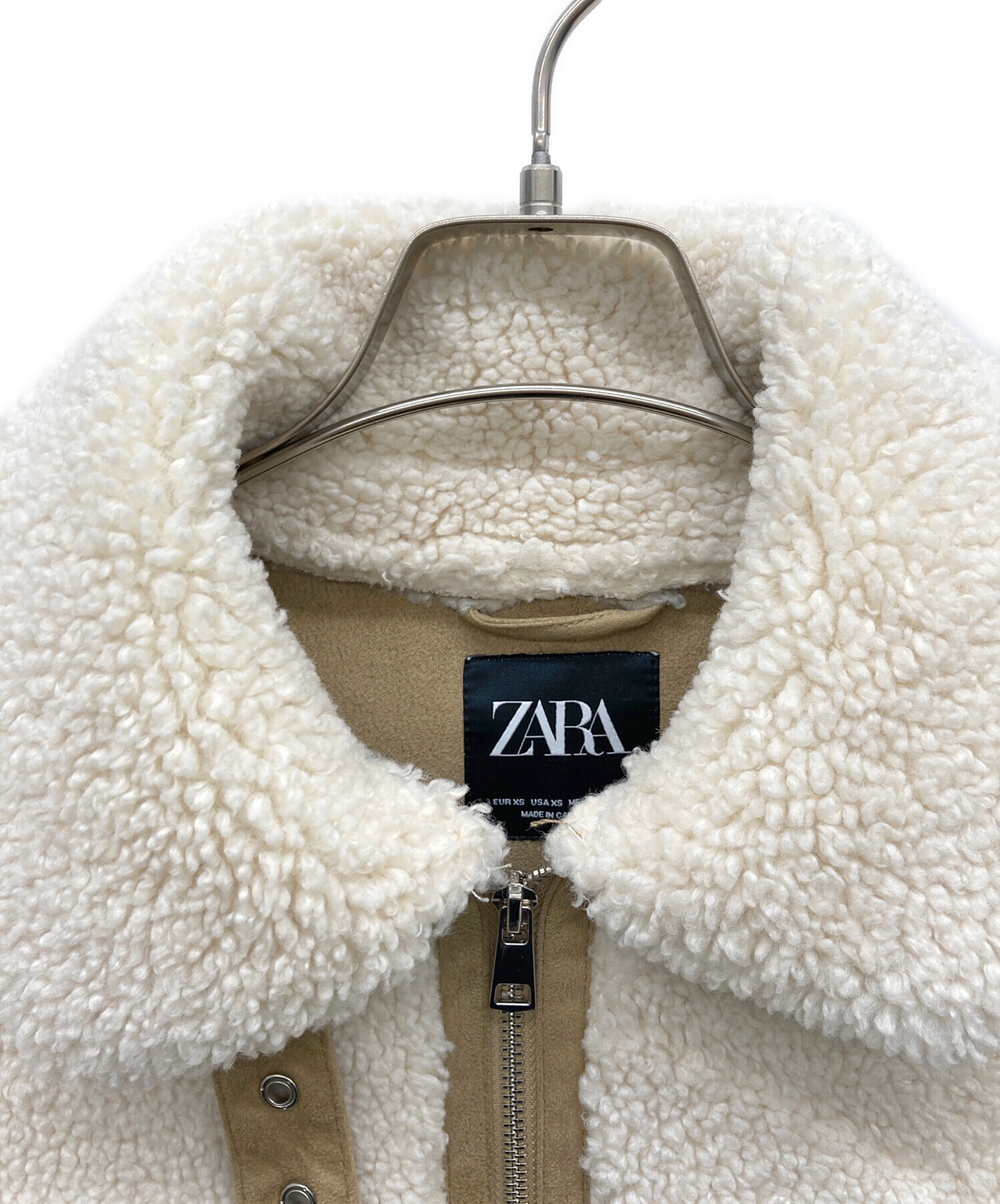 中古・古着通販】ZARA (ザラ) ボアダブルフェイスジャケット ホワイト 