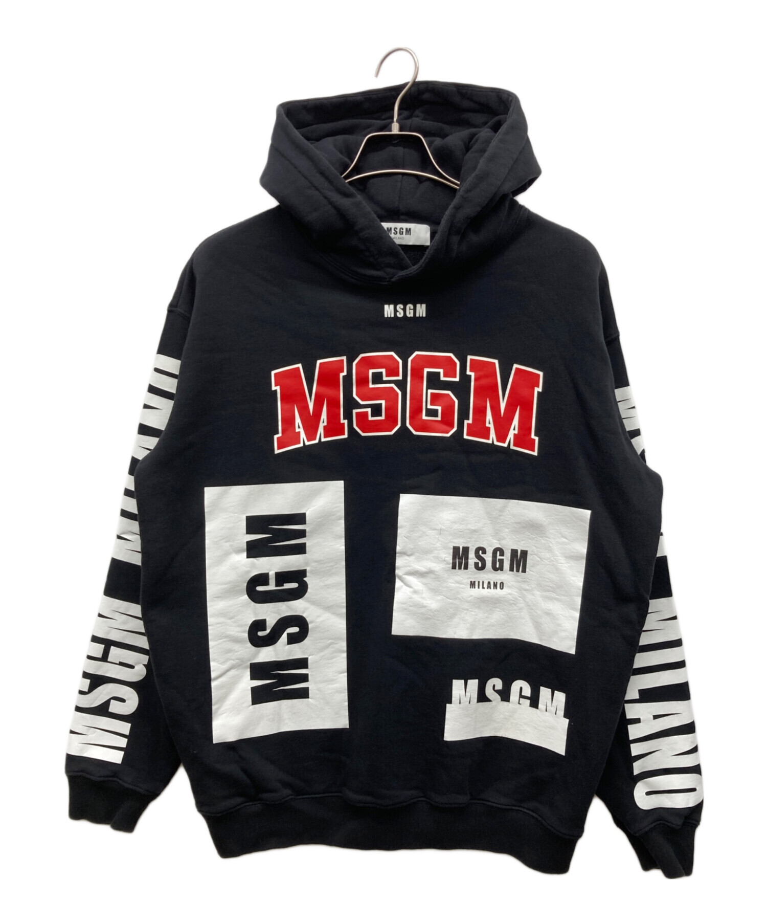 中古・古着通販】MSGM (エムエスジーエム) ロゴプリントパーカー 