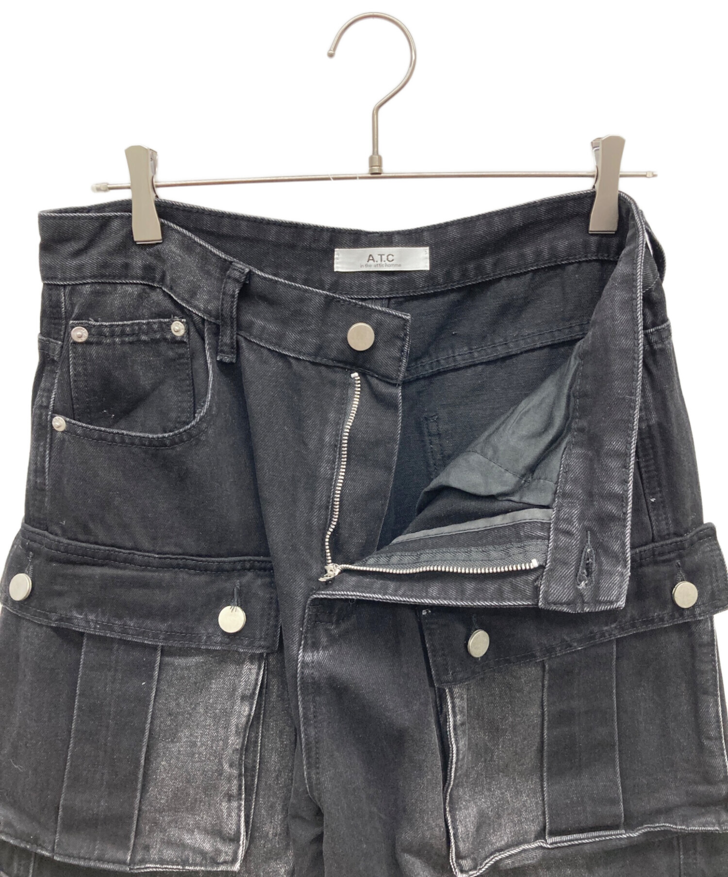 中古・古着通販】A.T.C (エーティーシ) デニムパンツ ブラック サイズ
