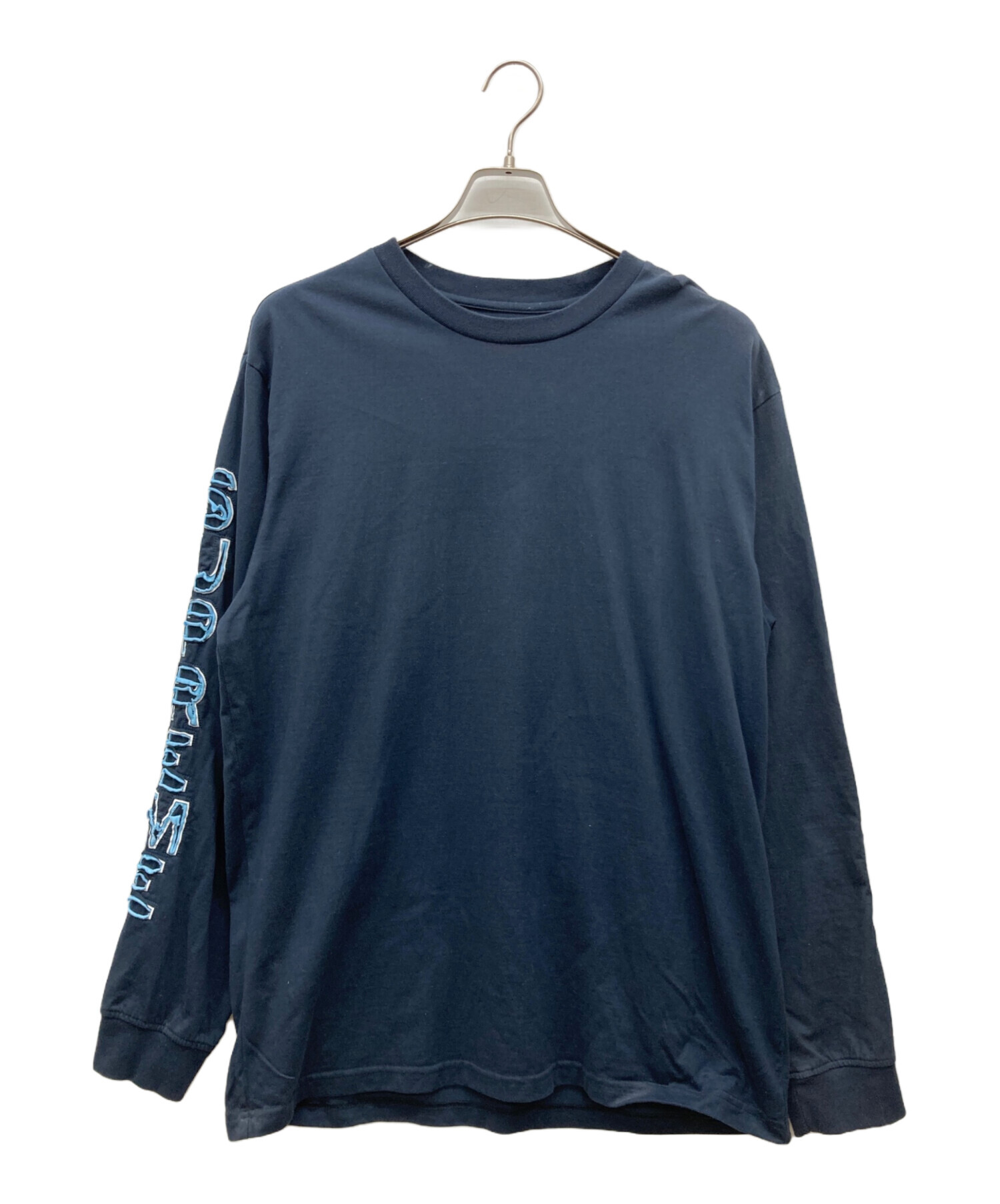 ⭕Supreme ネイビー 長袖 中古・古着通販】Supreme (シュプリーム) 袖ロゴ長袖Tシャツ ネイビー