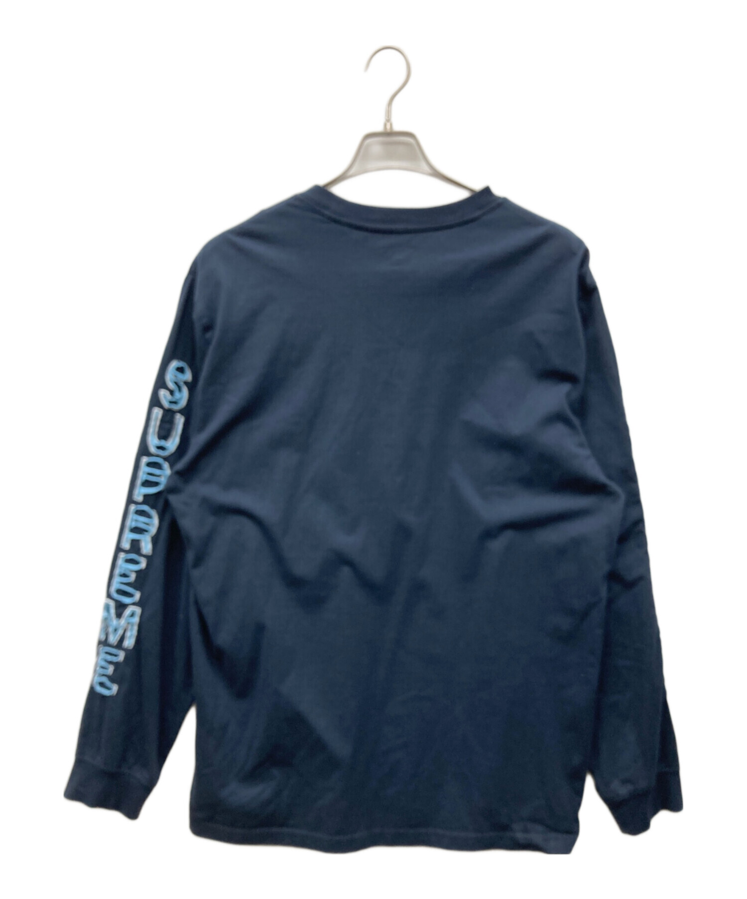 中古・古着通販】Supreme (シュプリーム) 袖ロゴ長袖Tシャツ ネイビー