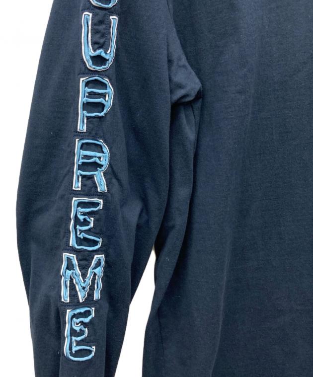 中古・古着通販】Supreme (シュプリーム) 袖ロゴ長袖Tシャツ ネイビー
