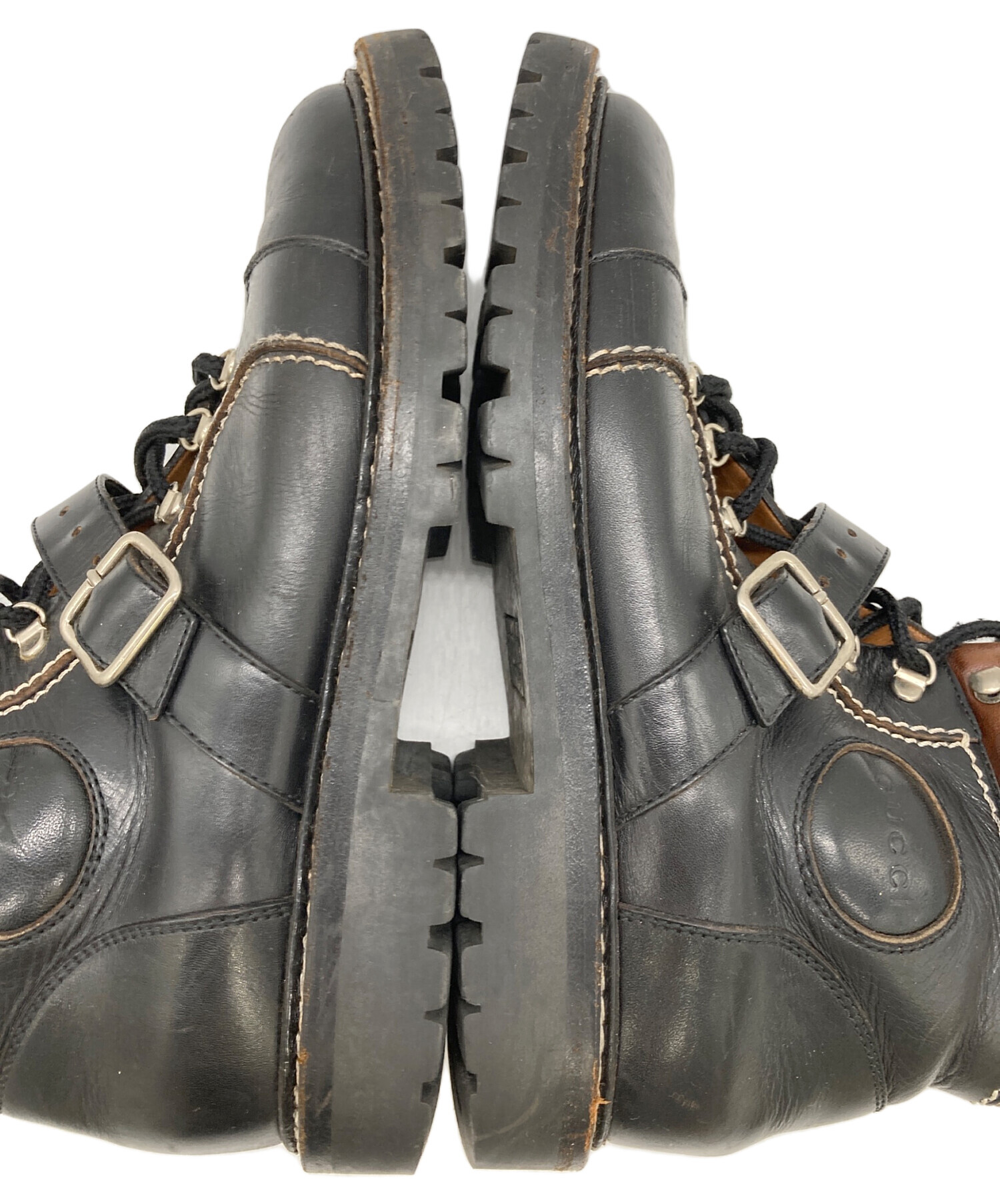 グッチ　トレッキングブーツ 中古・古着通販】GUCCI (グッチ) トレッキングブーツ ブラック サイズ