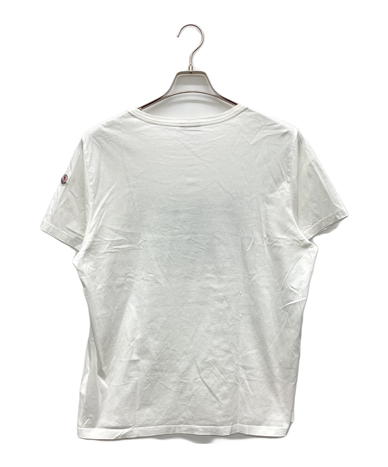 良品 MONCLER モンクレール ロゴ刺繍 半袖 Tシャツ カットソー サイズM ホワイト レディース 古着 中古 USED 中古・古着通販】MONCLER (モンクレール) 半袖カットソー SS T SHIRT