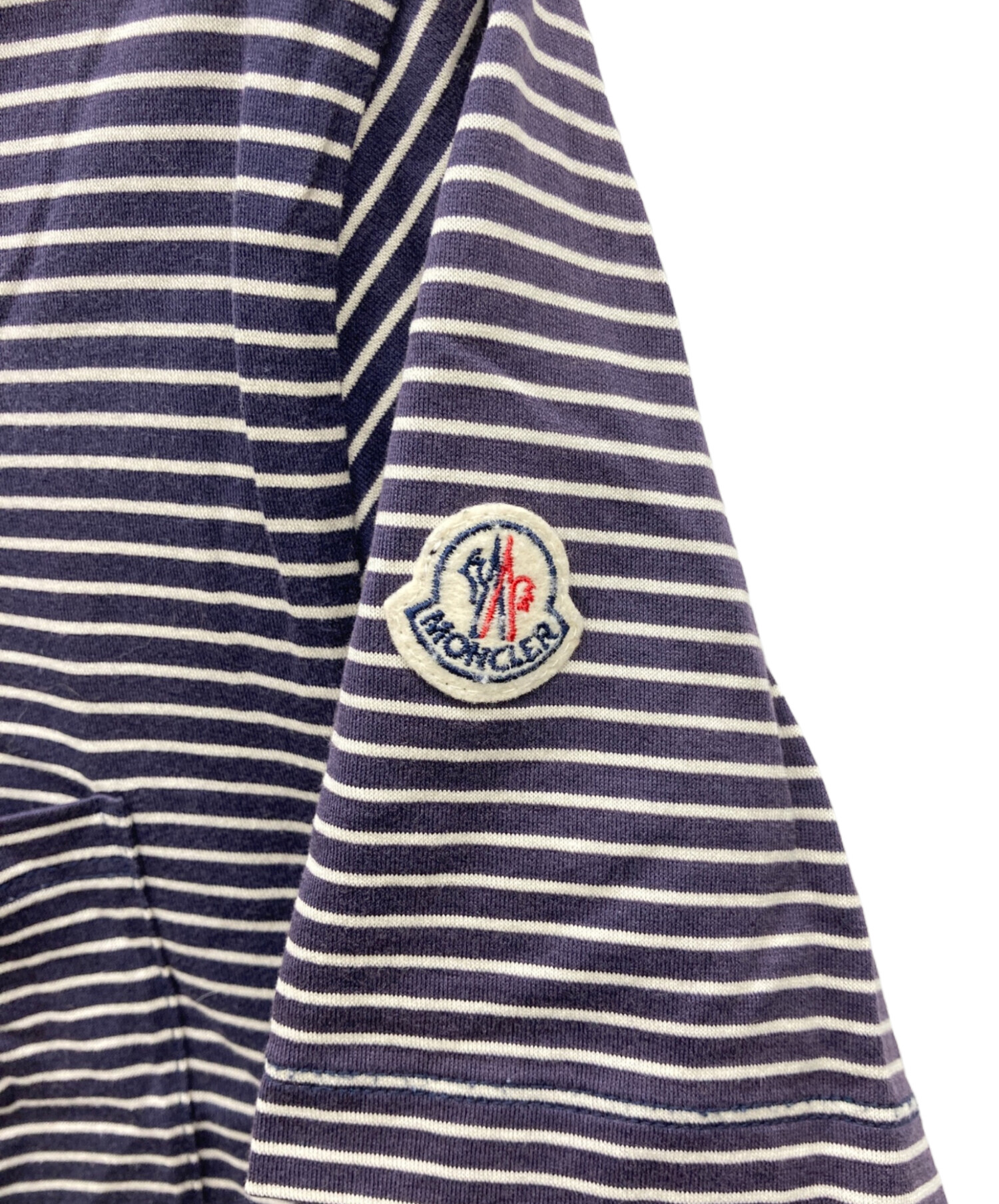 中古・古着通販】MONCLER (モンクレール) ボーダーTシャツ ネイビー 