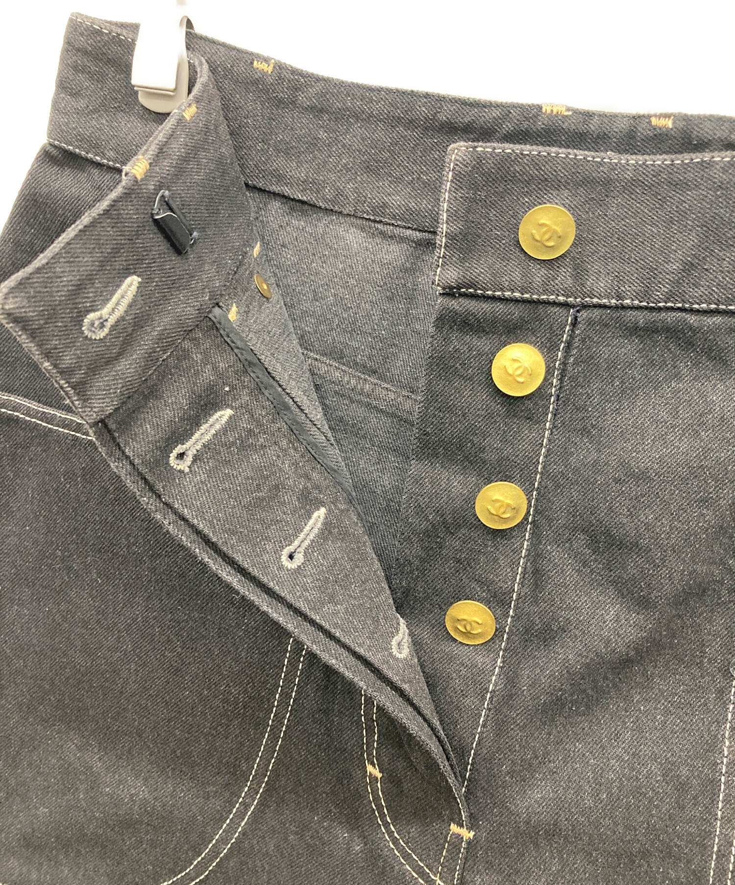 中古・古着通販】CHANEL (シャネル) ワイドショートデニムパンツ