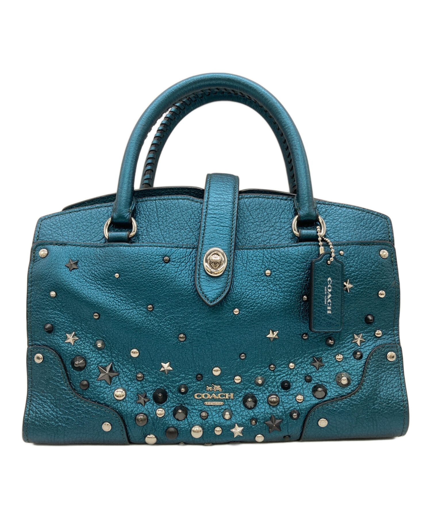 COACH コーチ トートバッグ used品 中古・古着通販】COACH (コーチ) スタッズトートバッグ ネイビー