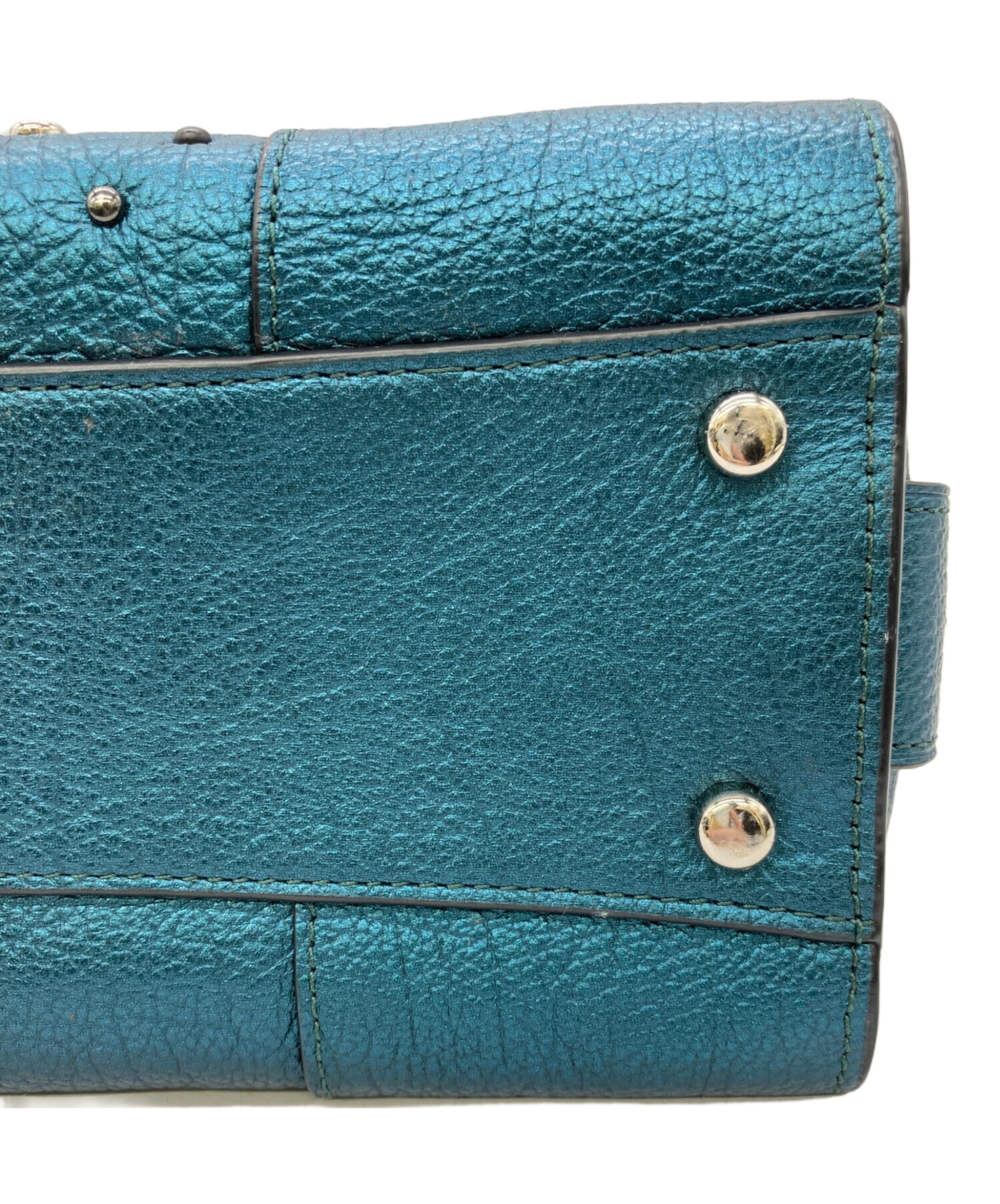 コーチ スタッズ バッグ  希少☆ 中古・古着通販】COACH (コーチ) スタッズトートバッグ ネイビー