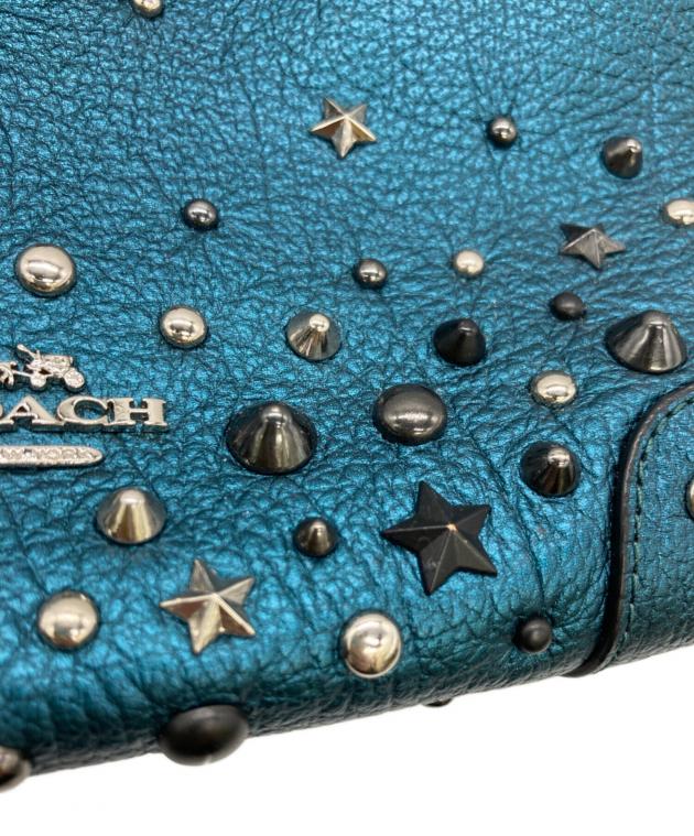 中古・古着通販】COACH (コーチ) スタッズトートバッグ ネイビー