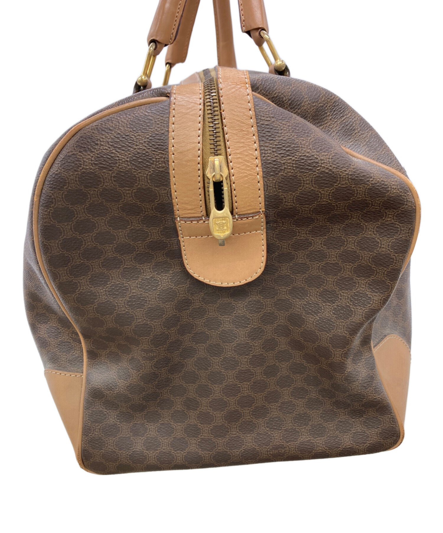 【みいい】【良品】セリーヌ　ボストンバッグ　マカダム柄　ブラウン 中古・古着通販】CELINE (セリーヌ) マカダム柄ボストンバッグ