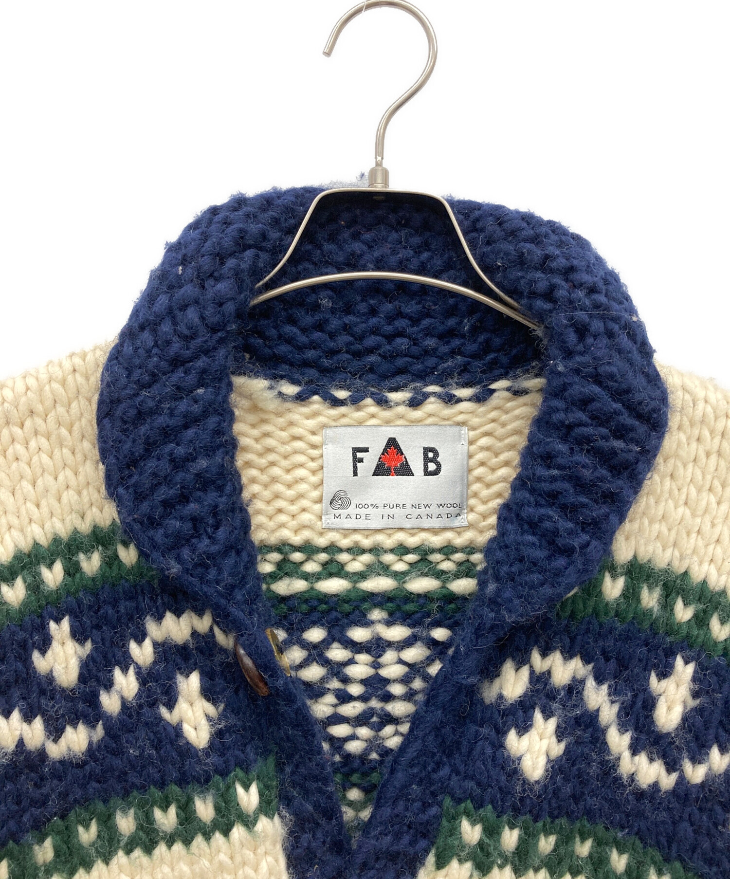 中古・古着通販】FAB (ファブ) カウチンニットカーディガン ネイビー 