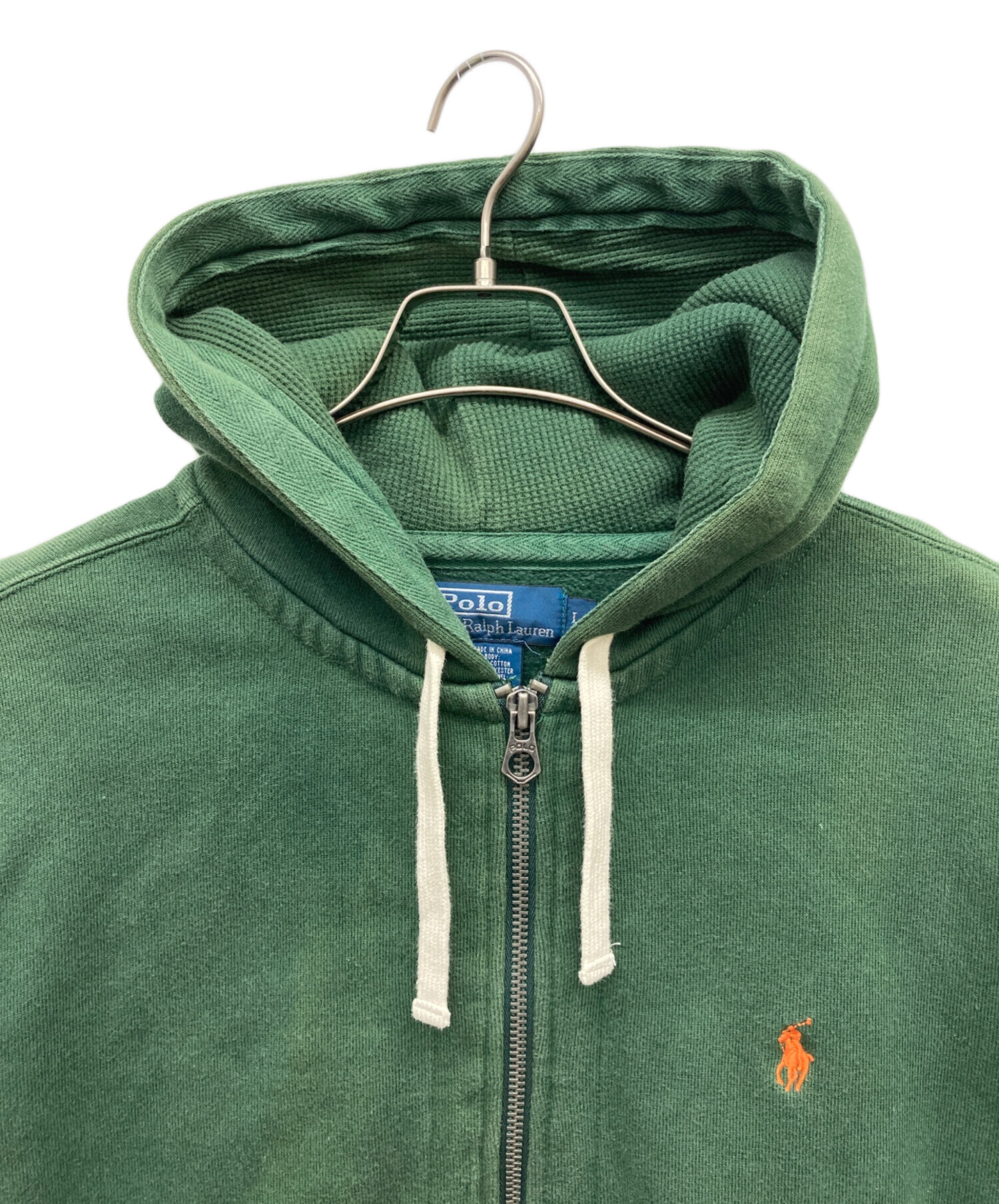 古着　Polo Ralph Lauren ジップパーカーグリーン　Ｌサイズ 中古・古着通販】POLO RALPH LAUREN (ポロ・ラルフローレン) ジップ