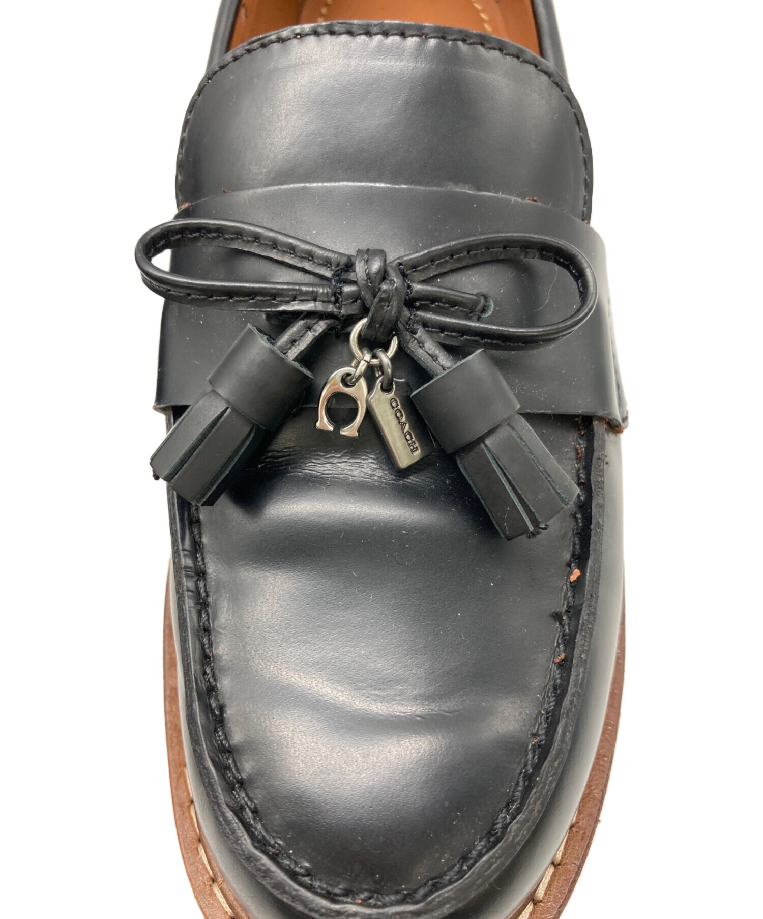 中古・古着通販】COACH (コーチ) ローファー ブラック サイズ:EUR36 
