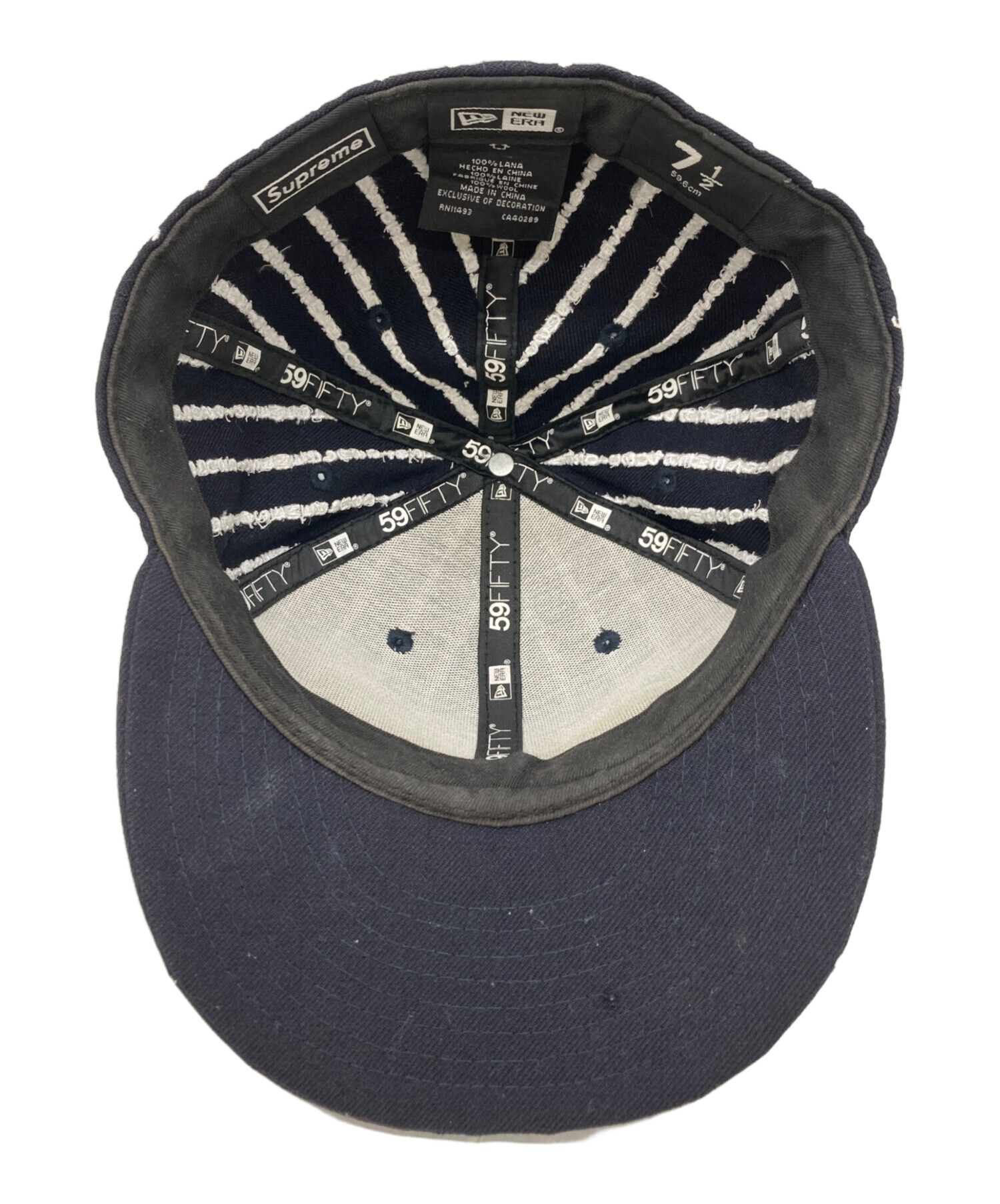 Supreme 59FIFTY ストライプキャップ 7 1/2 Supreme 'Text Stripe New