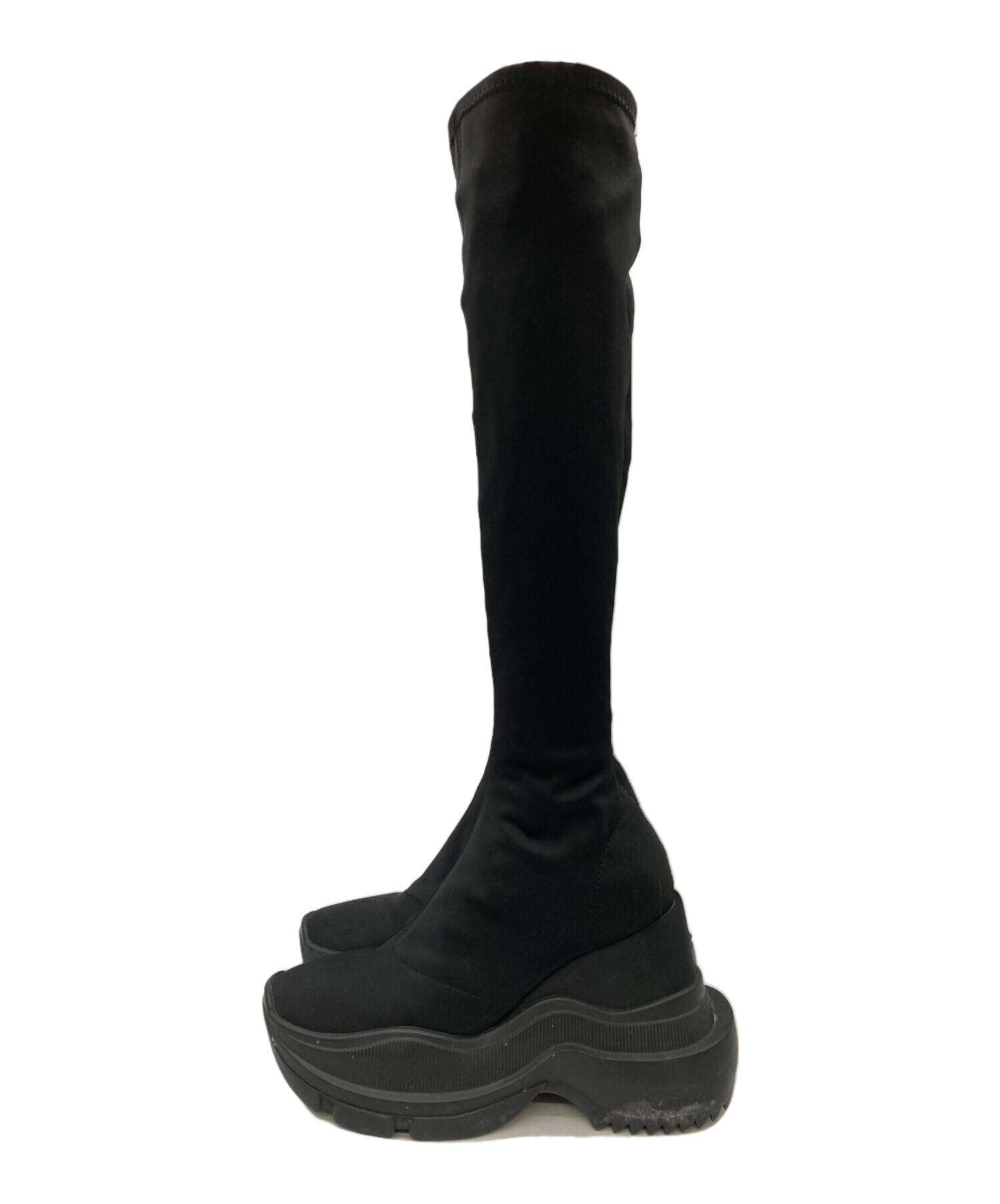 中古・古着通販】YELLO (イエロ) ロングブーツ ブラック サイズ:S 