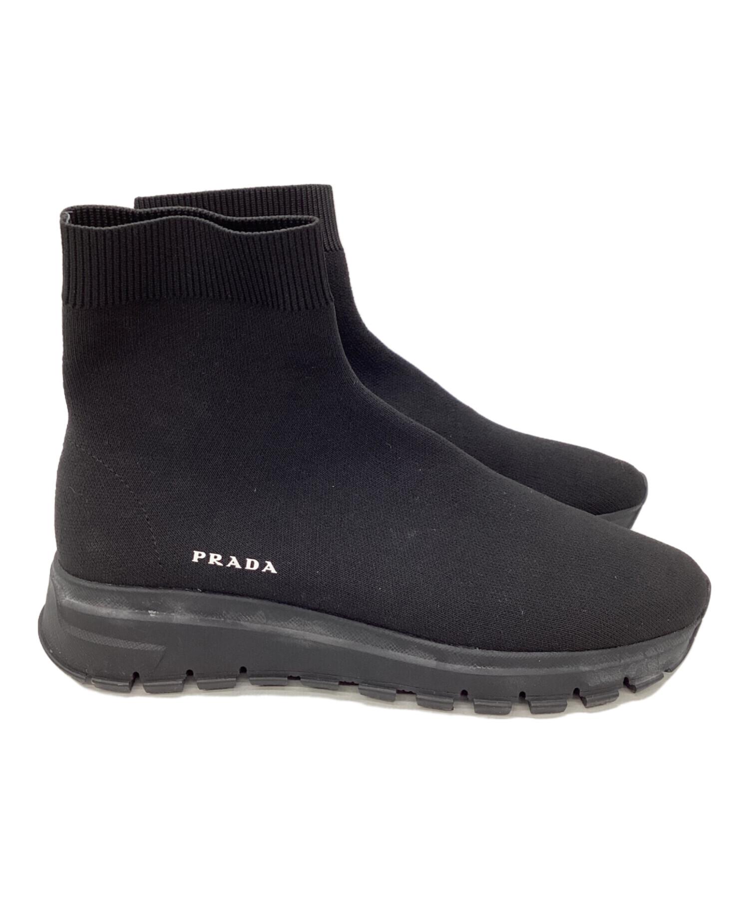 PRADA エナメル 38 新品未使用 中古・古着通販】PRADA (プラダ) ラバーロゴソックススニーカー