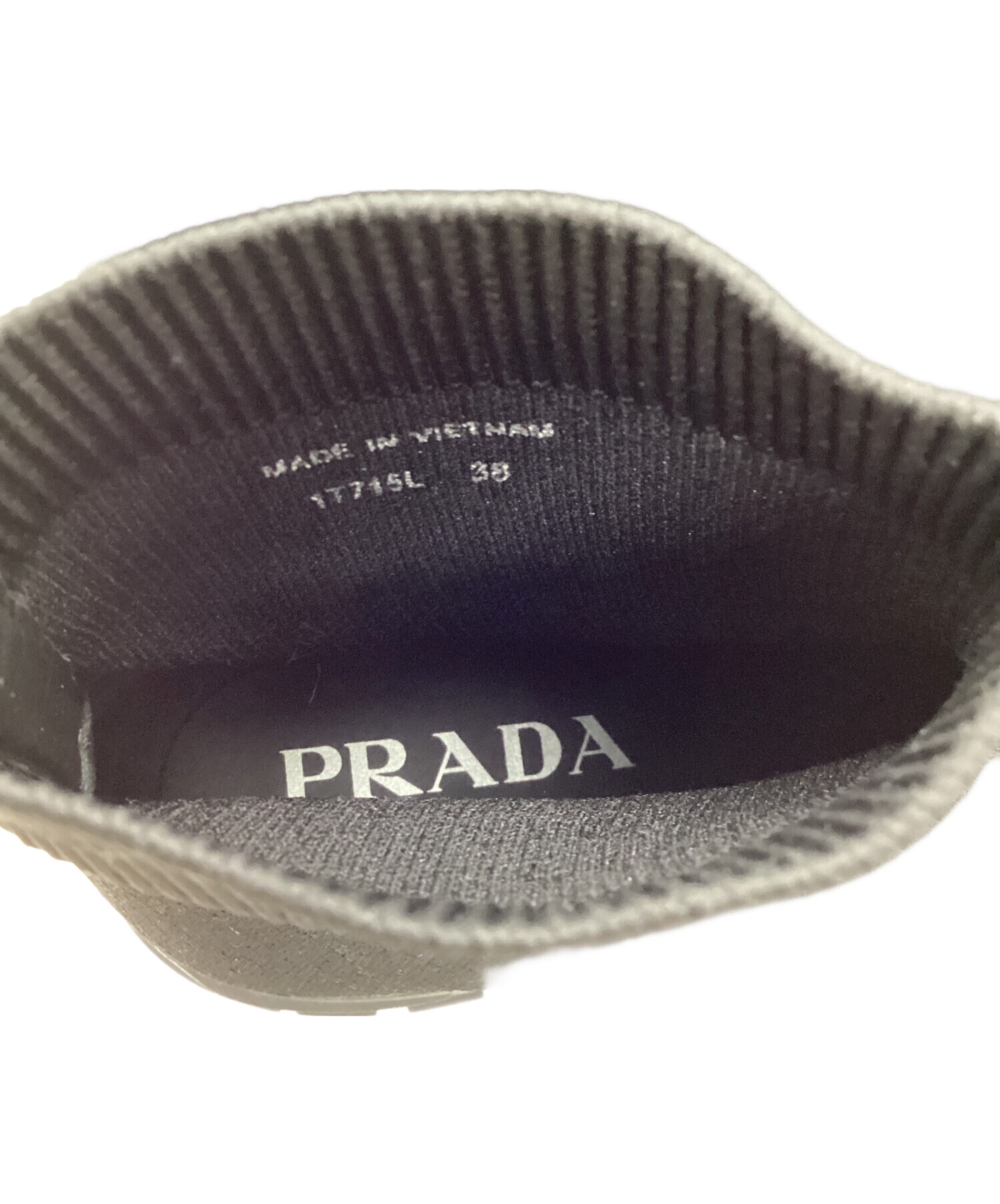 靴 PRADA38.5 中古・古着通販】PRADA (プラダ) ラバーロゴソックススニーカー