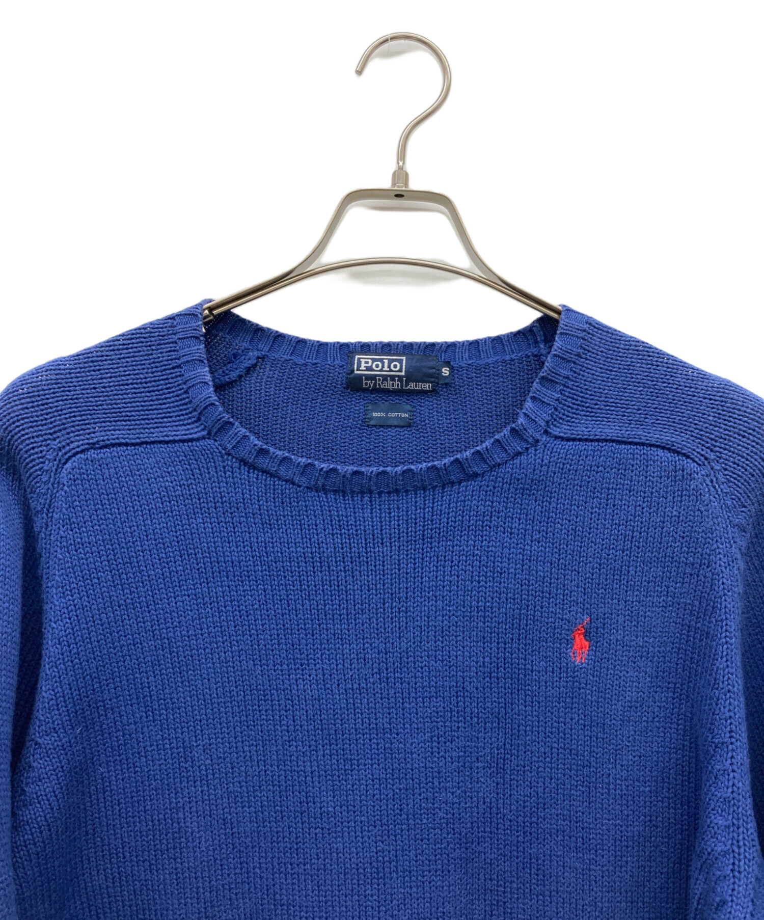 Polo by Ralph Lauren ニット　S 青　コットン 中古・古着通販】POLO RALPH LAUREN (ポロ・ラルフローレン) コットン