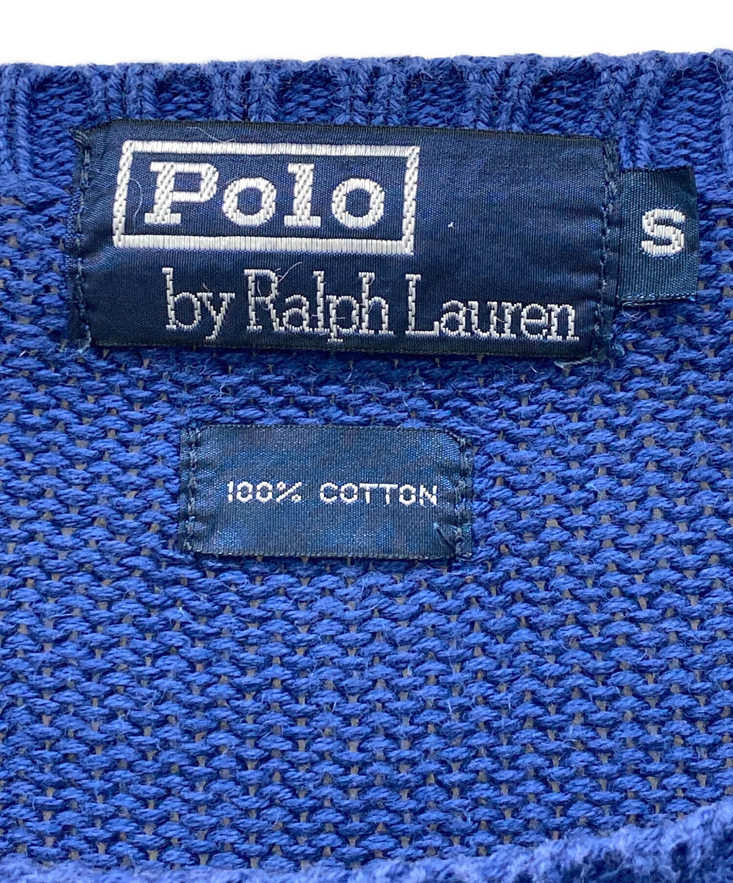 Polo by Ralph Lauren ニット　S 青　コットン 中古・古着通販】POLO RALPH LAUREN (ポロ・ラルフローレン) コットン