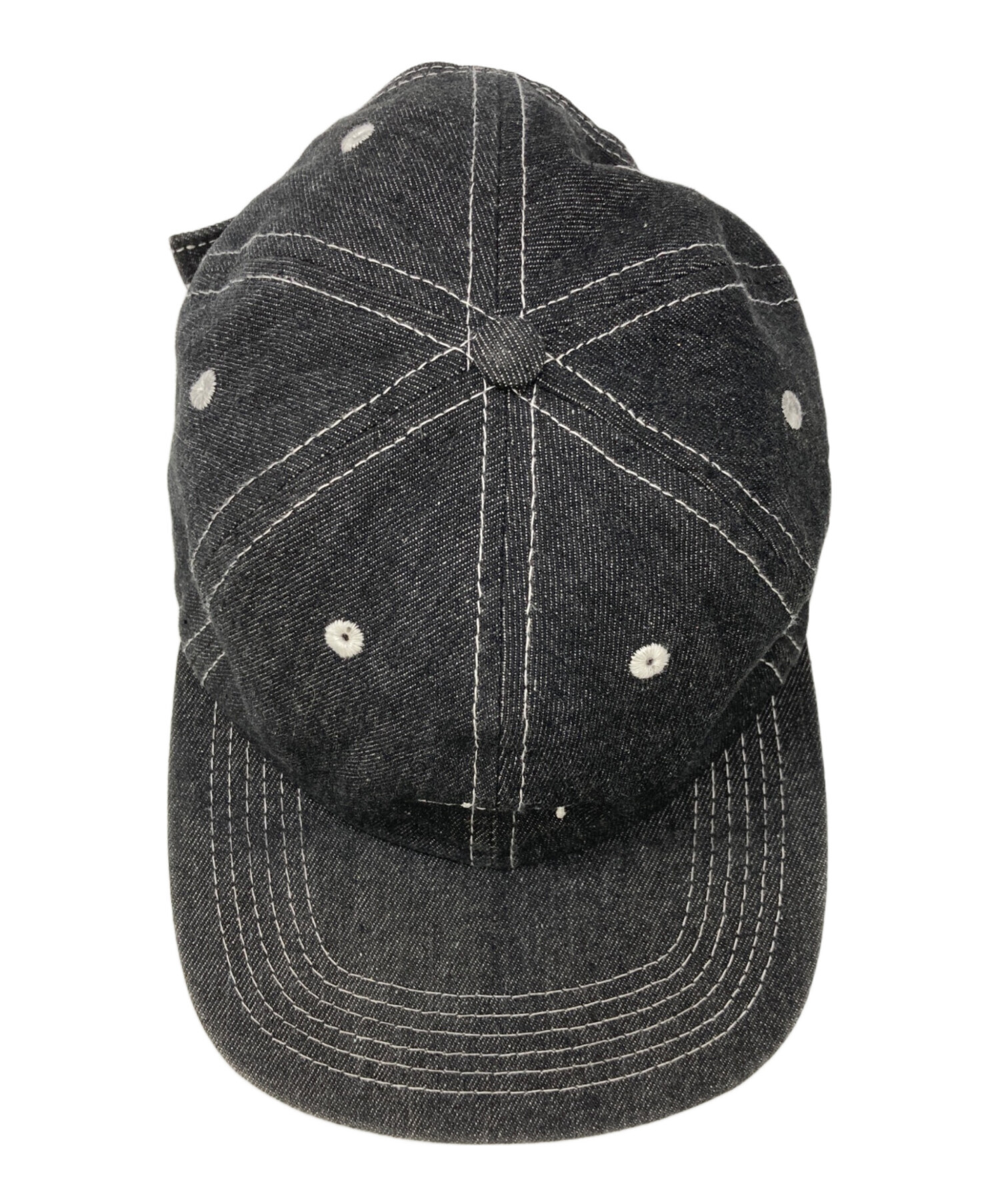 ステューシー ブラック デニム 刺繍ロゴ ベースボールキャップ 美品 中古・古着通販】stussy (ステューシー) 刺繍ロゴデニムキャップ