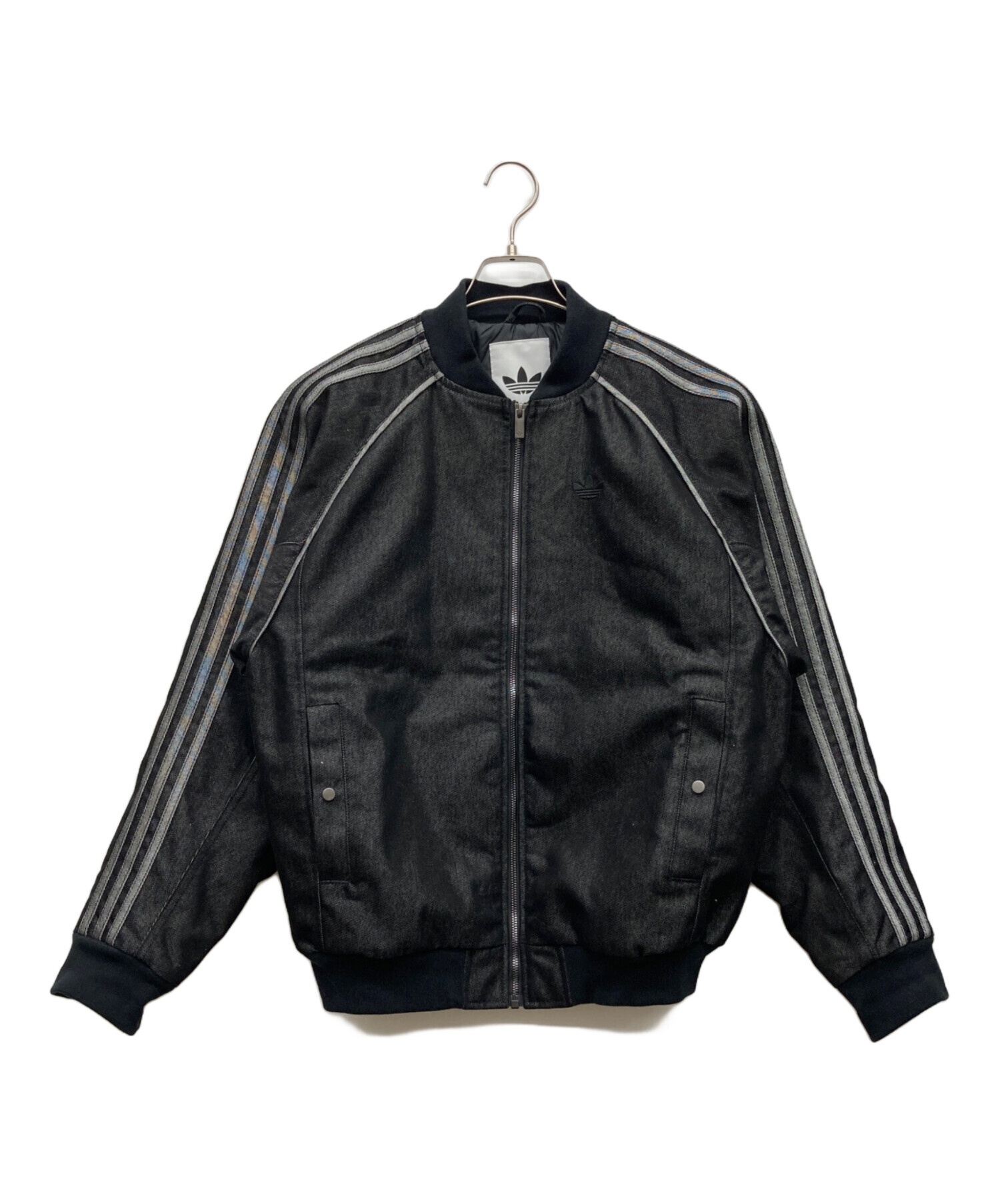 中古・古着通販】adidas (アディダス) デニムブルゾン ブラック サイズ