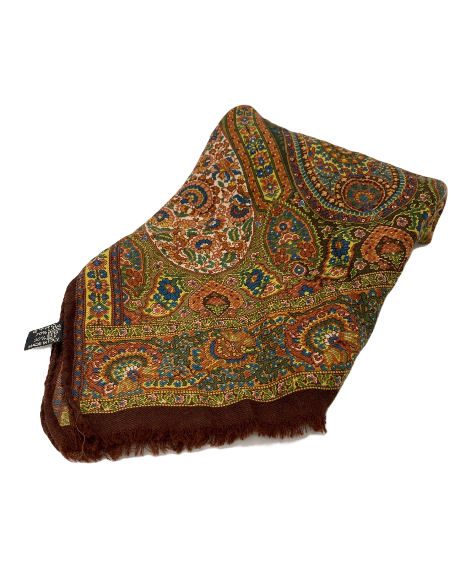 ETRO エトロ　ストール　スカーフ　ペイズリー　65×200cm 中古・古着通販】ETRO (エトロ) ペイズリー柄スカーフ ブラウン