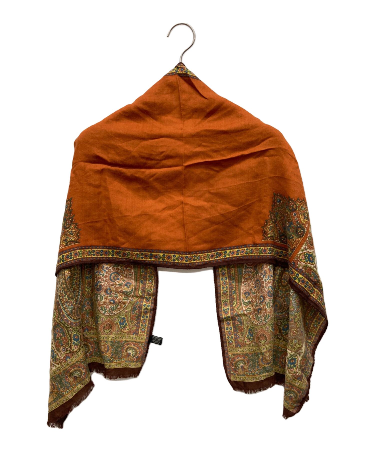 美品 ETRO エトロ ストール ペイズリー柄 ウール混 ブラウン オレンジ 中古・古着通販】ETRO (エトロ) ペイズリー柄スカーフ ブラウン