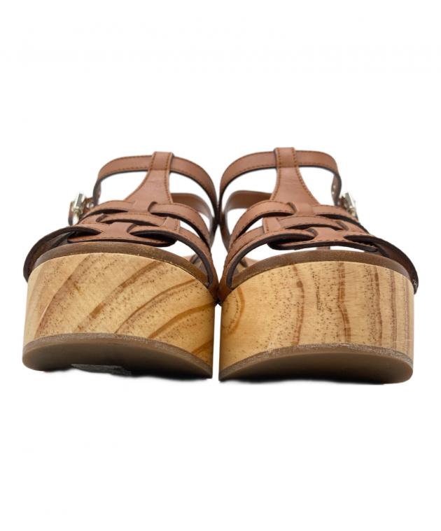 中古・古着通販】MIU MIU (ミュウミュウ) ウッド レザーサンダル