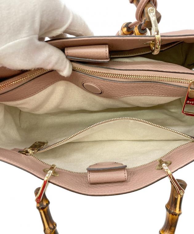 中古・古着通販】GUCCI (グッチ) バンブー ハンドバッグ ベージュ