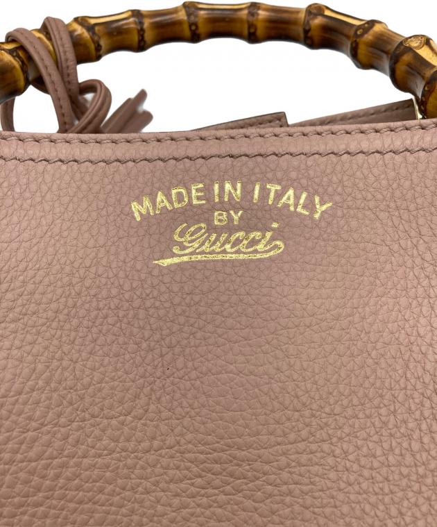 中古・古着通販】GUCCI (グッチ) バンブー ハンドバッグ ベージュ