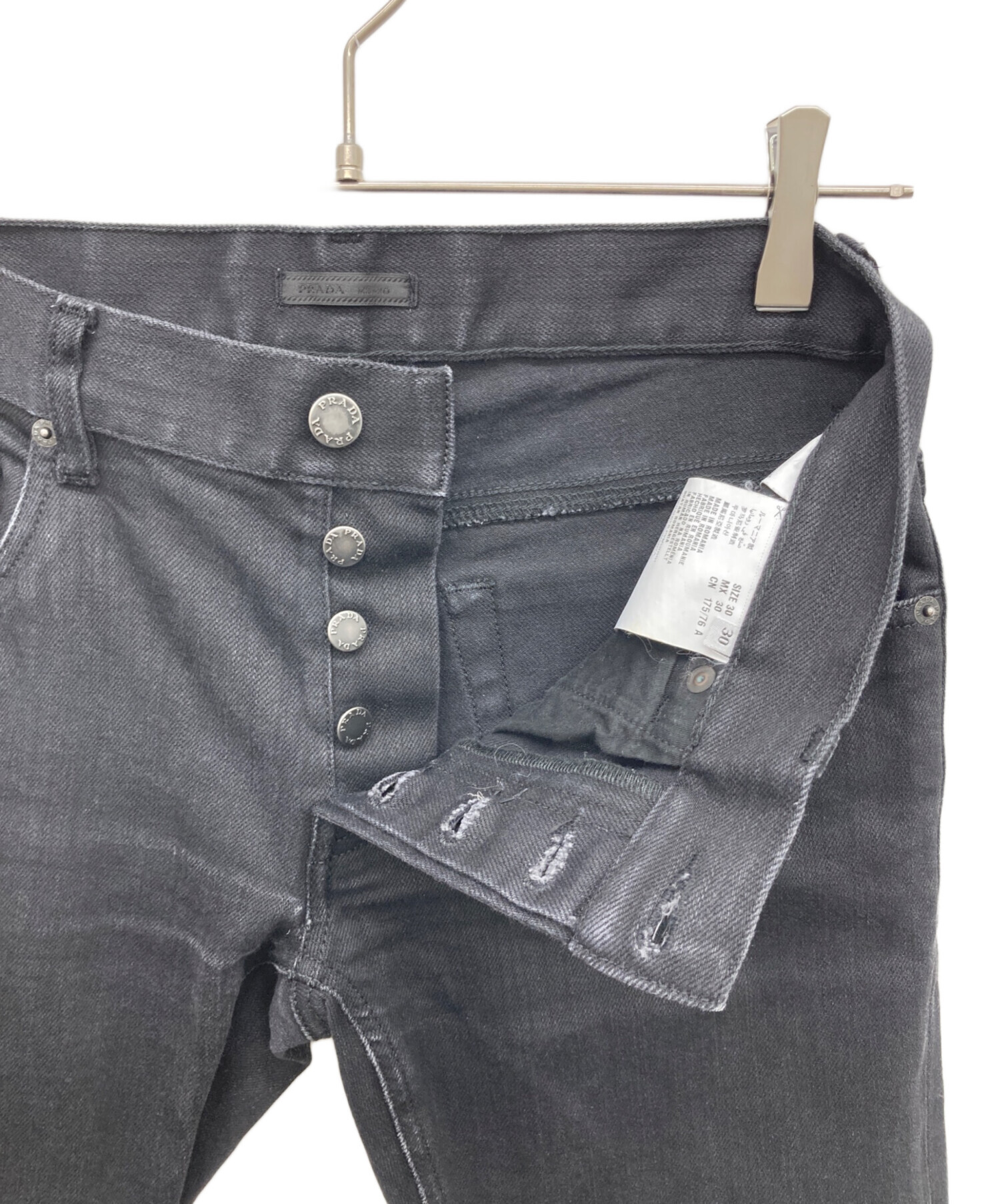 中古・古着通販】PRADA (プラダ) デニムパンツ ブラック サイズ:30