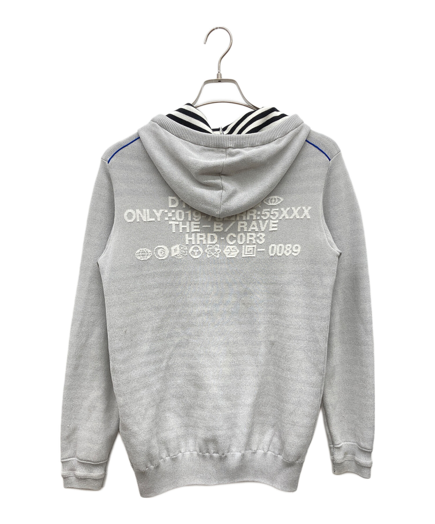 00s DIESEL ディーゼル 変形ジップ スウェットパーカー グレー M 中古・古着通販】DIESEL (ディーゼル) ジップアップスウェットパーカー