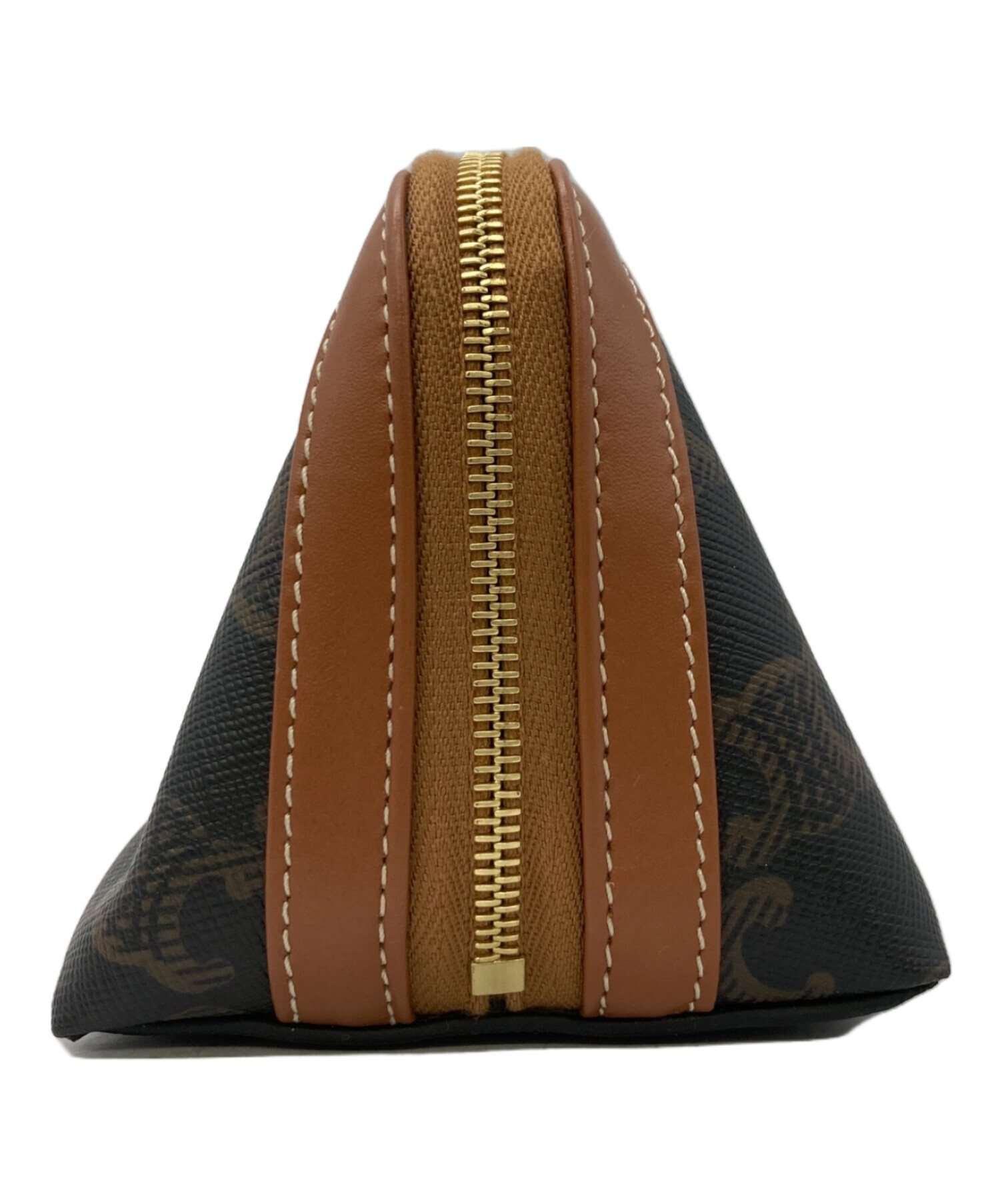 中古・古着通販】CELINE (セリーヌ) PVCスモールコスメポーチ ブラウン