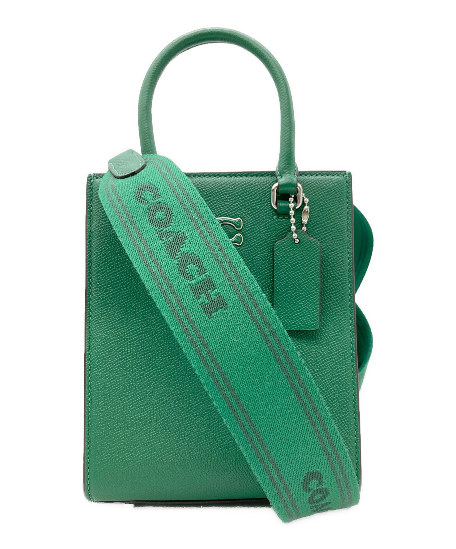 【美品】コーチ ビジネスバッグ 2way シグネチャー キャンバス　裏地グリーン 中古・古着通販】COACH (コーチ) トート16・シグネチャーキャンバス