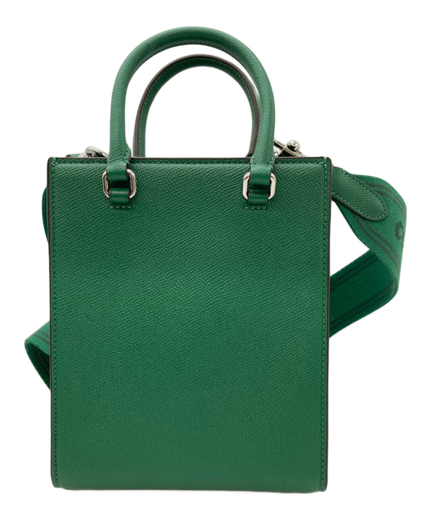 【美品】コーチ ビジネスバッグ 2way シグネチャー キャンバス　裏地グリーン 中古・古着通販】COACH (コーチ) トート16・シグネチャーキャンバス