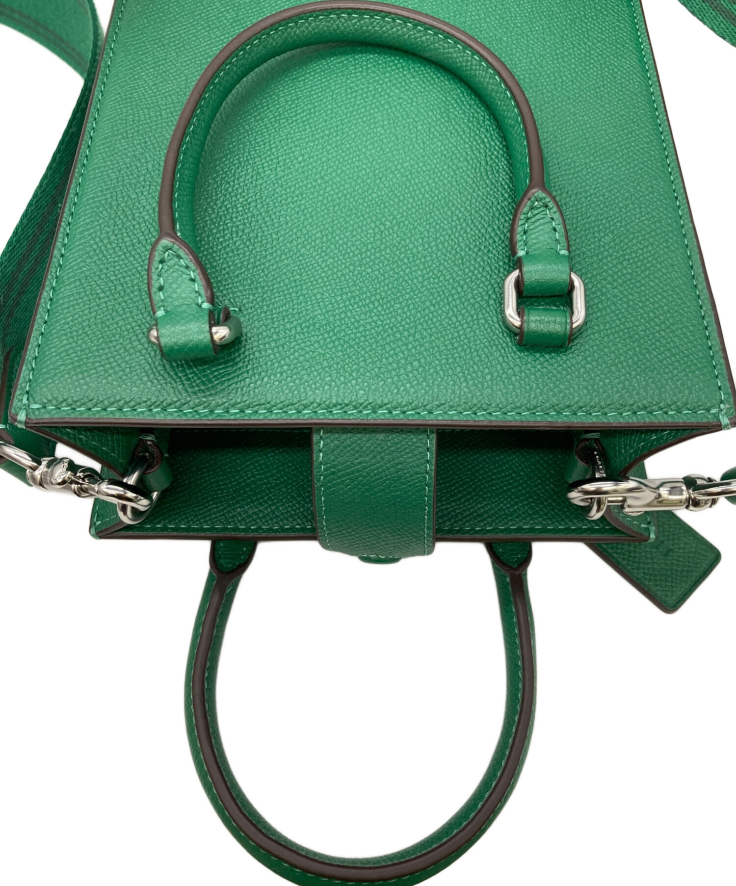 【美品】コーチ ビジネスバッグ 2way シグネチャー キャンバス　裏地グリーン 中古・古着通販】COACH (コーチ) トート16・シグネチャーキャンバス