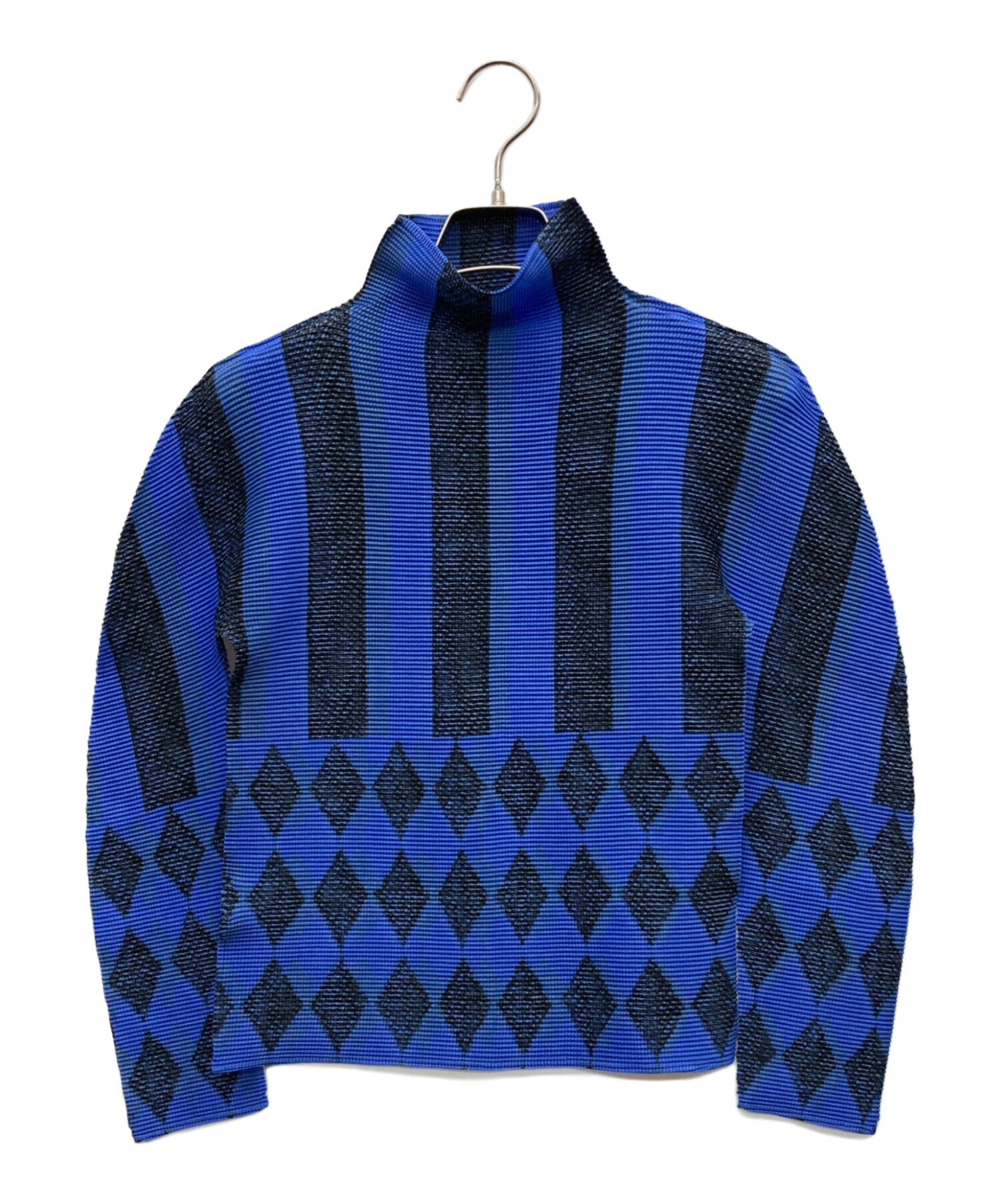 【中古】ミー イッセイミヤケ me ISSEY MIYAKE 2019年秋冬 半袖 プリーツ ブラウス ホワイトxブラック【サイズ表記なし（M位）】【レディース】 中古・古着通販】me ISSEY MIYAKE (ミーイッセイ ミヤケ) 長袖