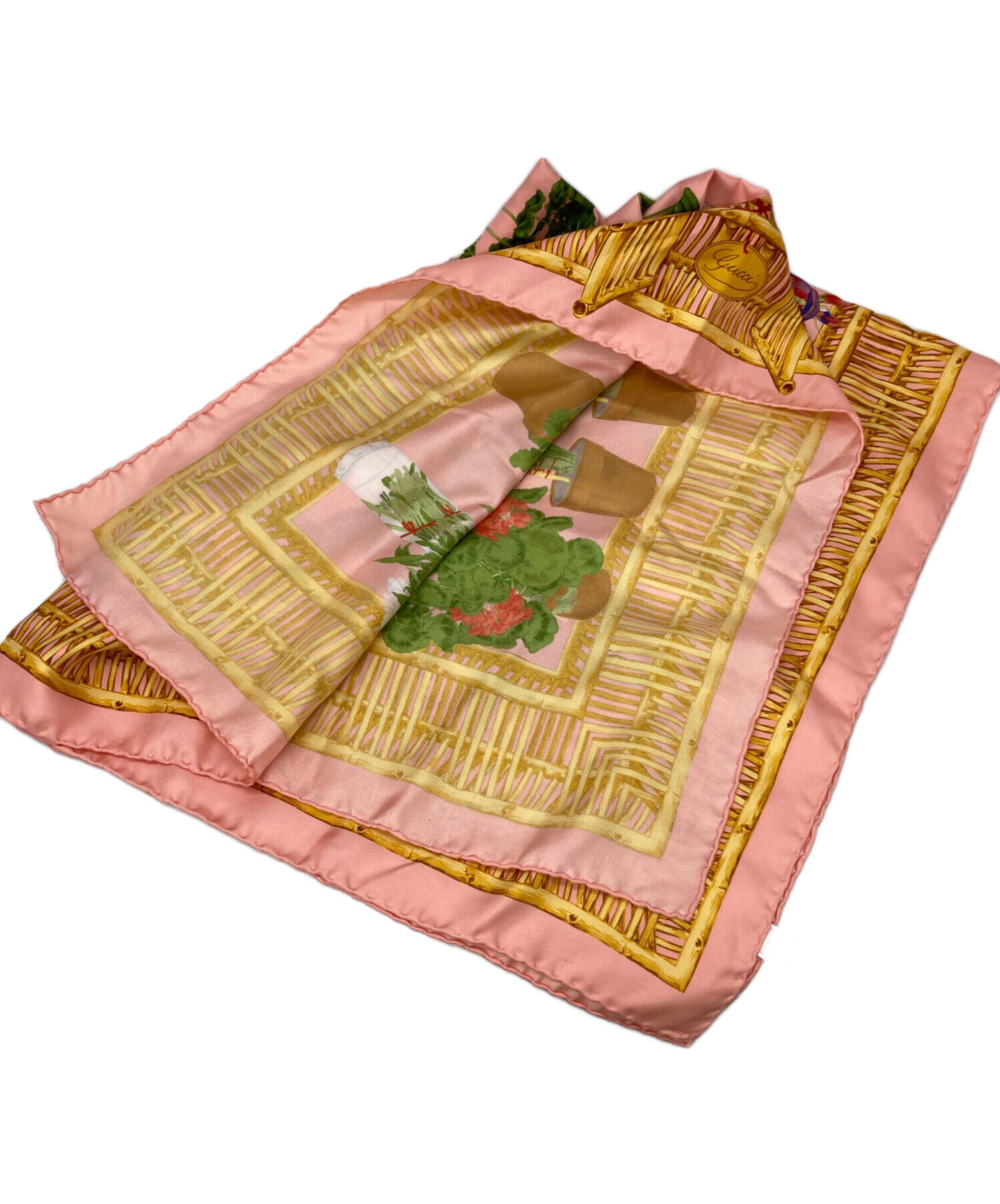 中古・古着通販】GUCCI (グッチ) 花柄スカーフ ピンク｜ブランド・古着