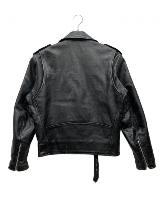 特大3ＸＬ】 Axel 牛革 ダブル ライダースジャケット ブラック 中古・古着通販】Axel (アクセル) ダブルライダースジャケット